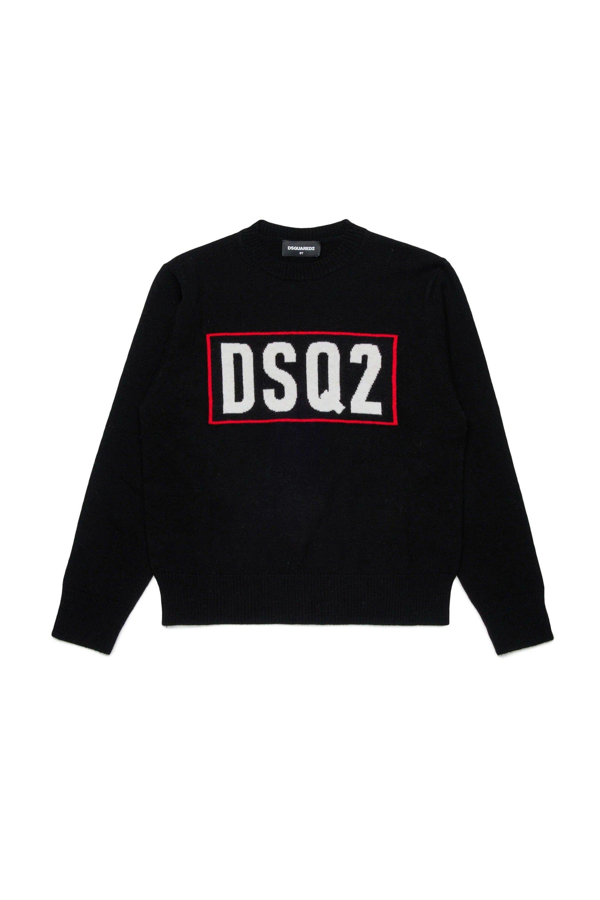 DSQUARED2 Pullover Junior Logo Jacquard-Nero