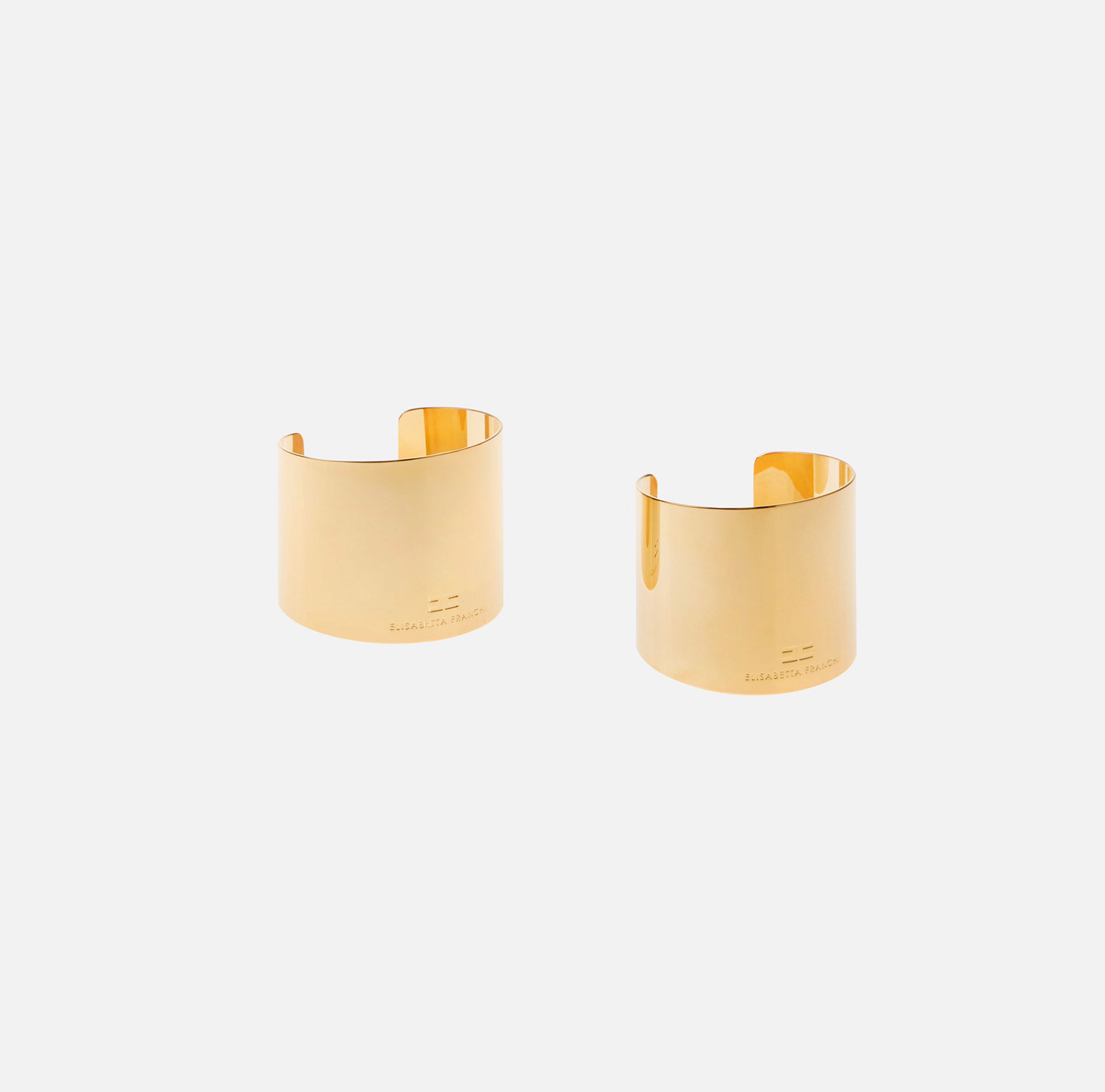 ELISABETTA FRANCHI Coppia Bracciali Cuff Logo-Oro Giallo