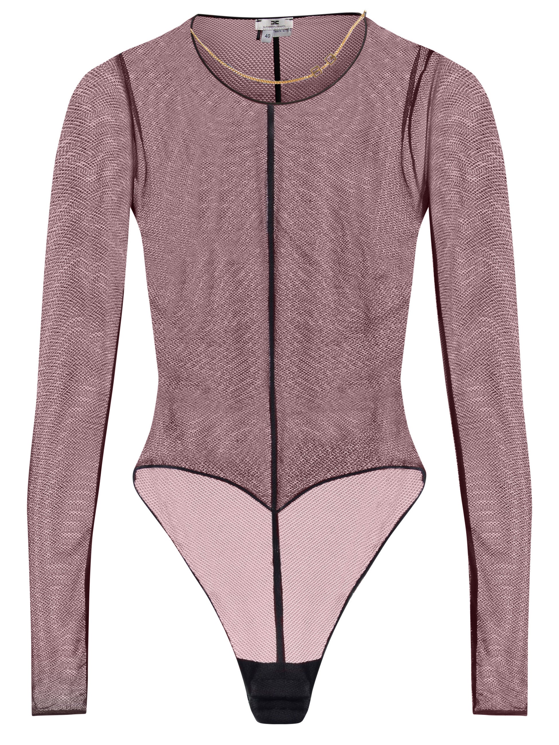 ELISABETTA FRANCHI Body Tulle Collana-Rouge Noir