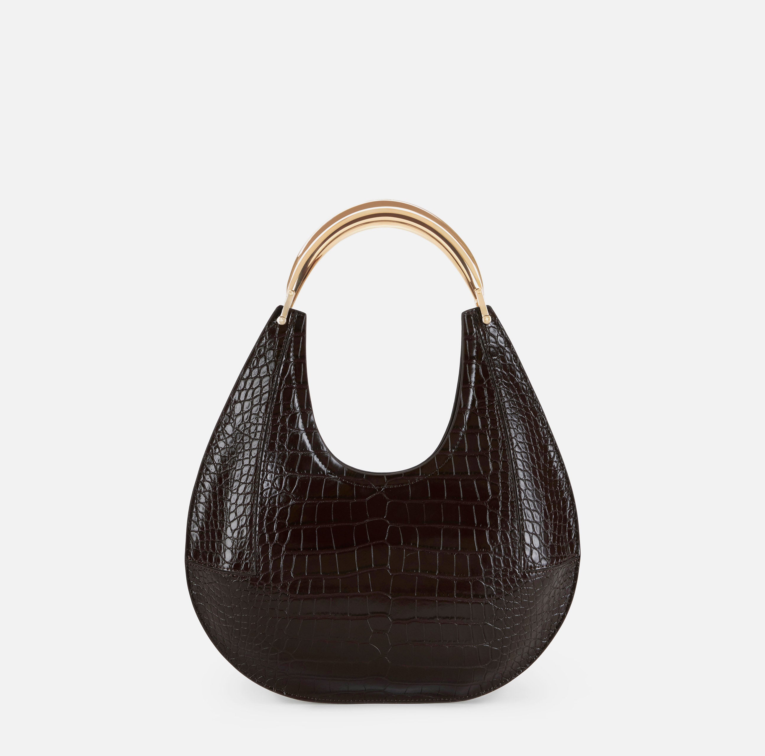 ELISABETTA FRANCHI Borsa Hobo Media Manico Rigido-Coffee