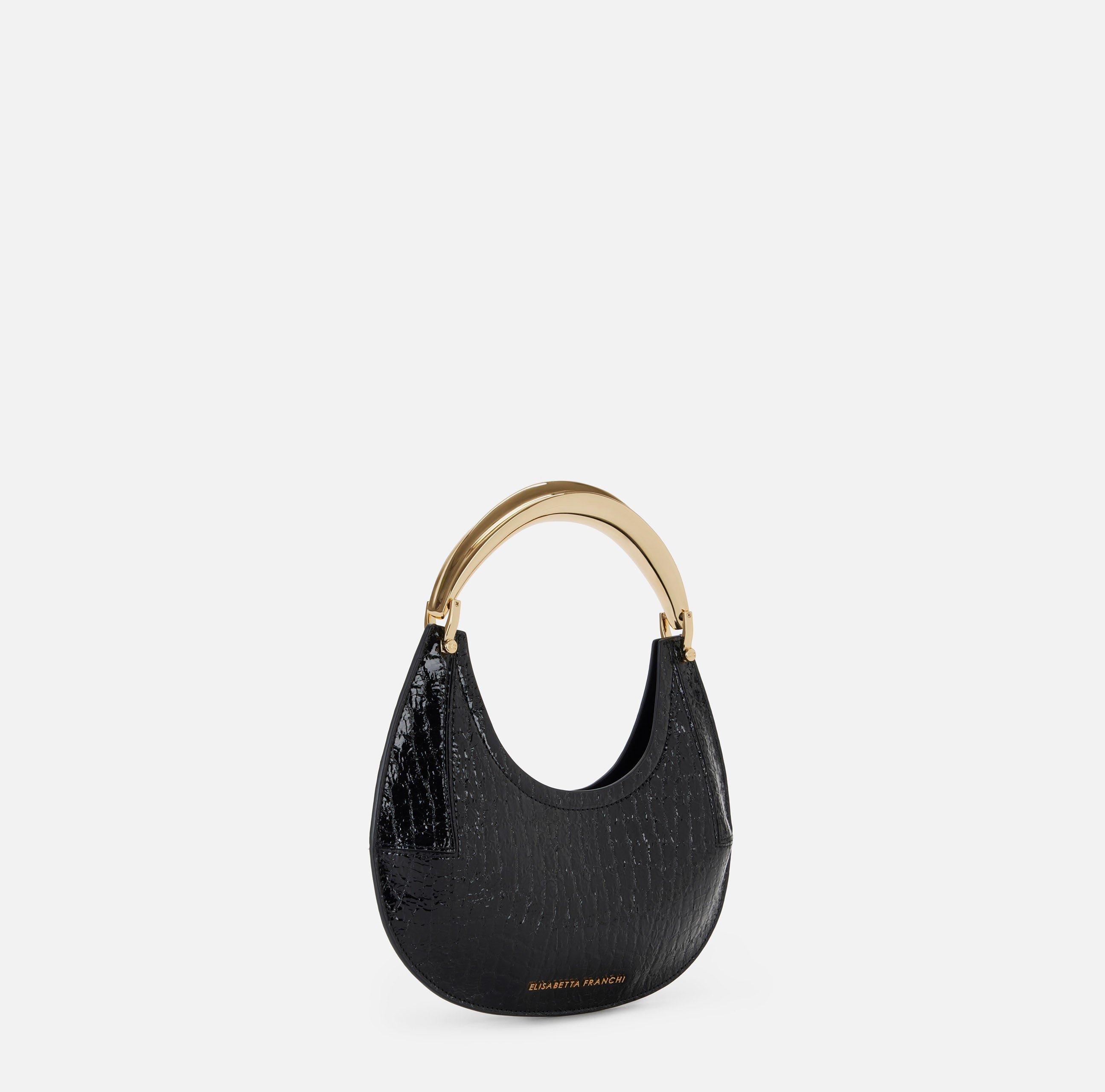 ELISABETTA FRANCHI Borsa Hobo Piccola Manico Rigido-Nero