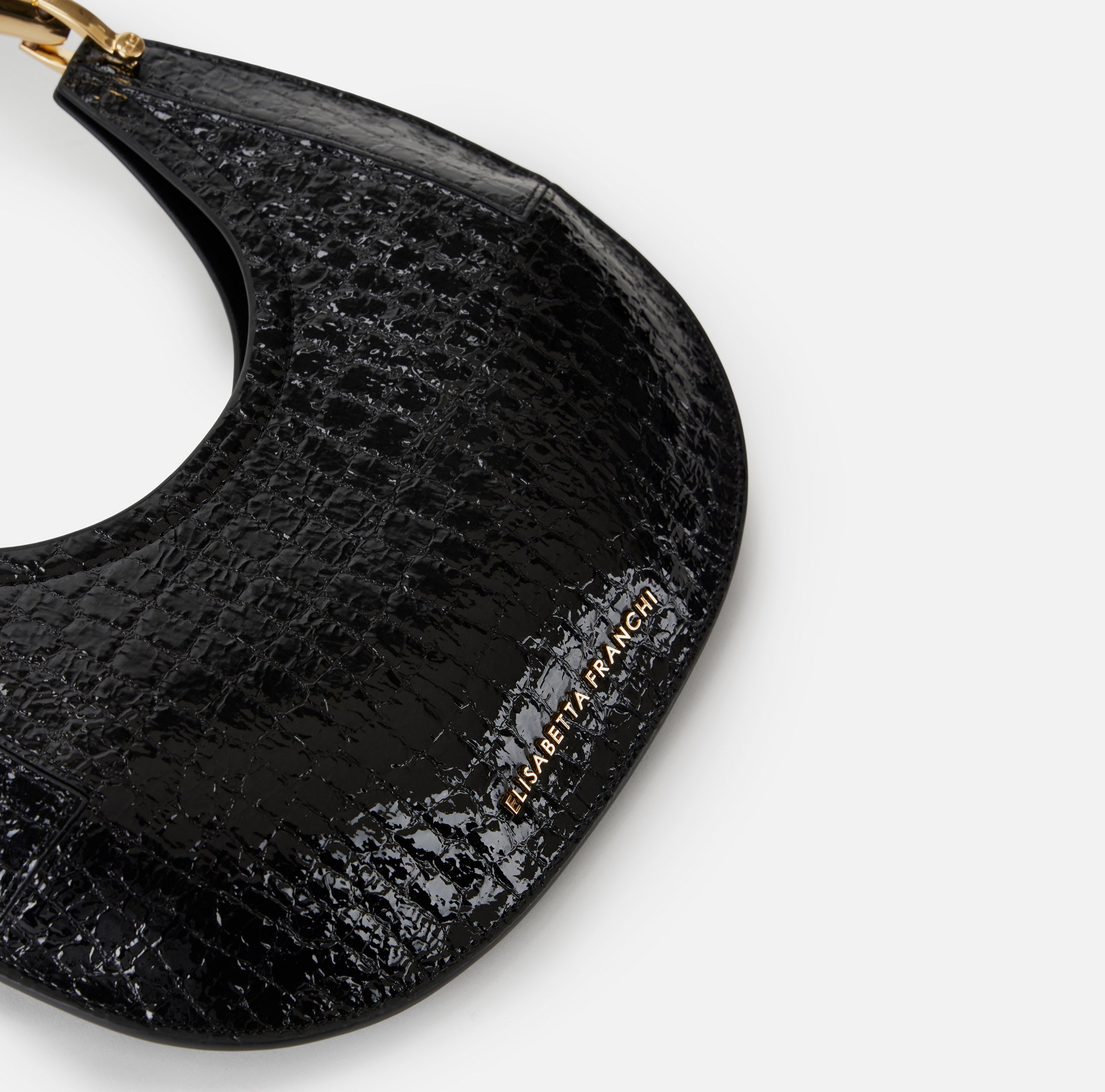ELISABETTA FRANCHI Borsa Hobo Piccola Manico Rigido-Nero