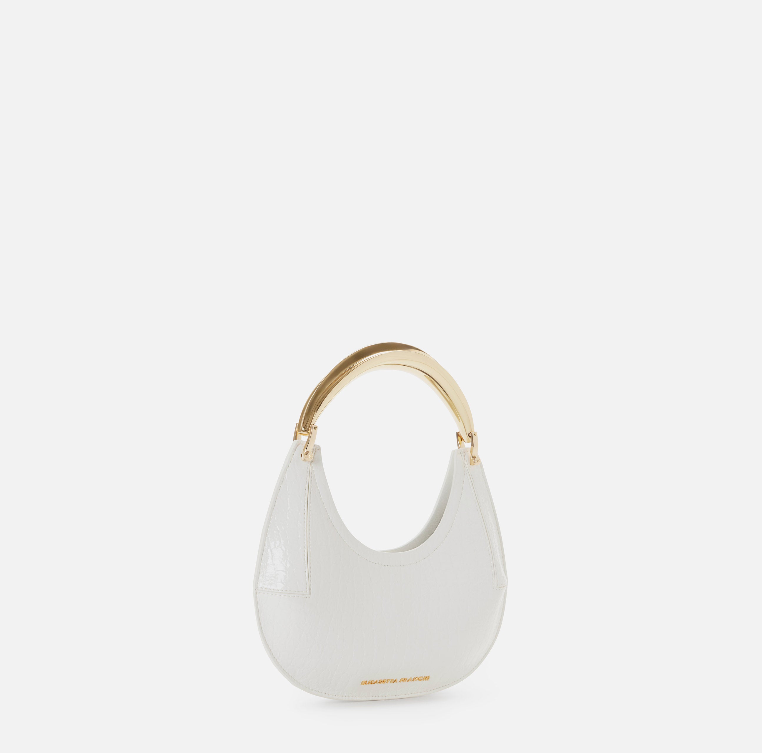 ELISABETTA FRANCHI Borsa Hobo Piccola Manico Rigido-Avorio