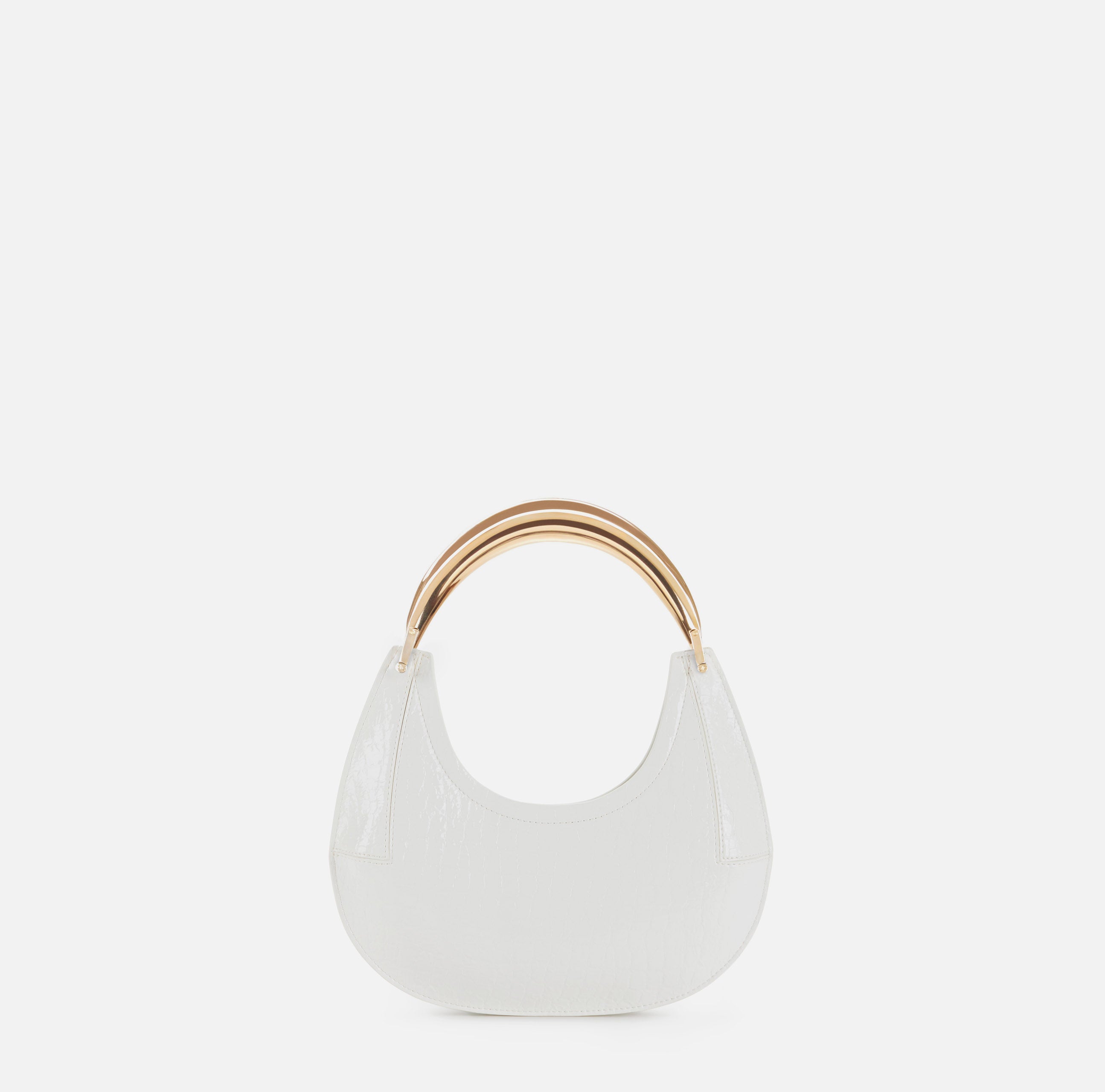 ELISABETTA FRANCHI Borsa Hobo Piccola Manico Rigido-Avorio