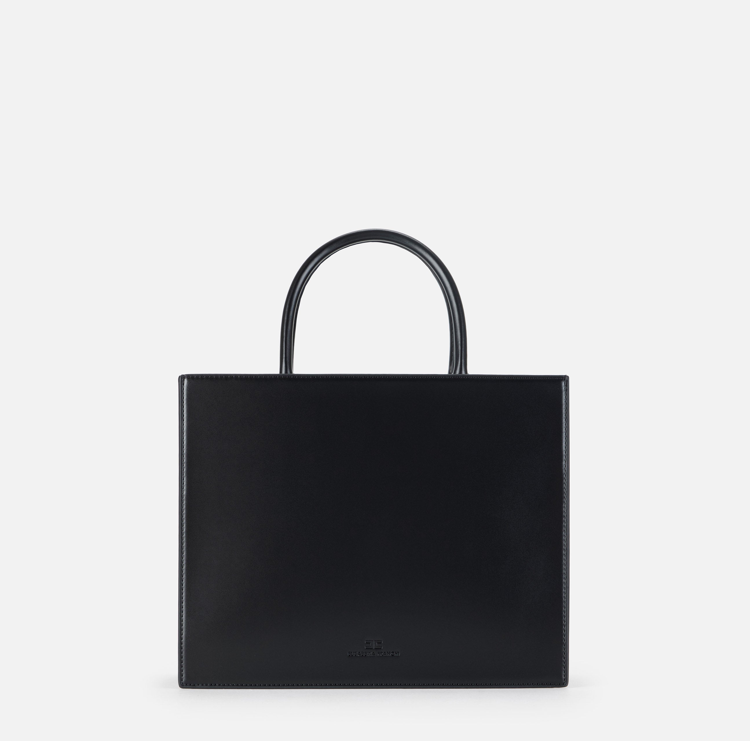 ELISABETTA FRANCHI Borsa Tote Grande Logo-Nero