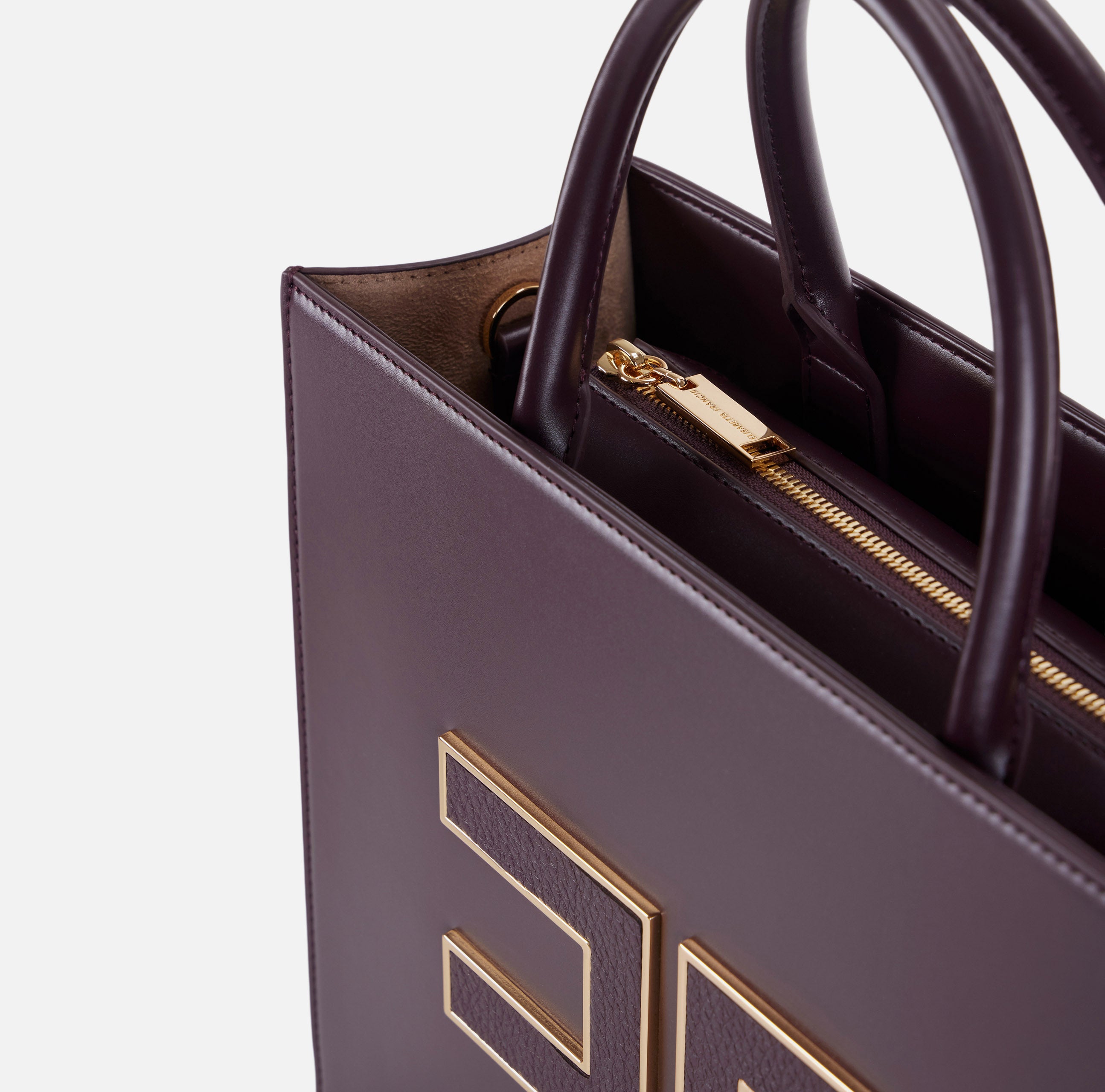 ELISABETTA FRANCHI Borsa Tote Grande Logo-Merlot