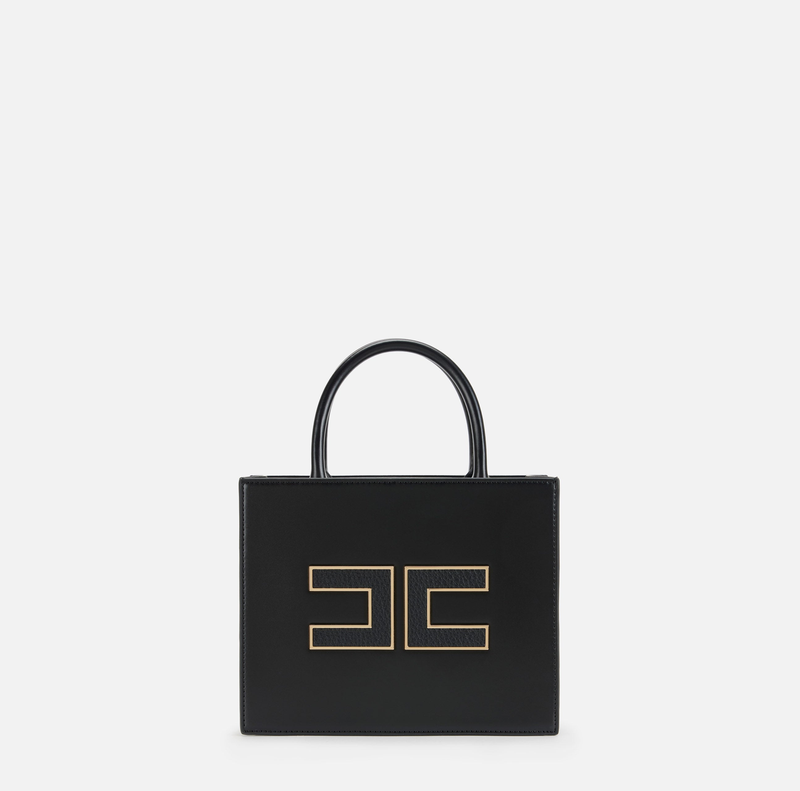 ELISABETTA FRANCHI Borsa Tote Piccola Logo-Nero