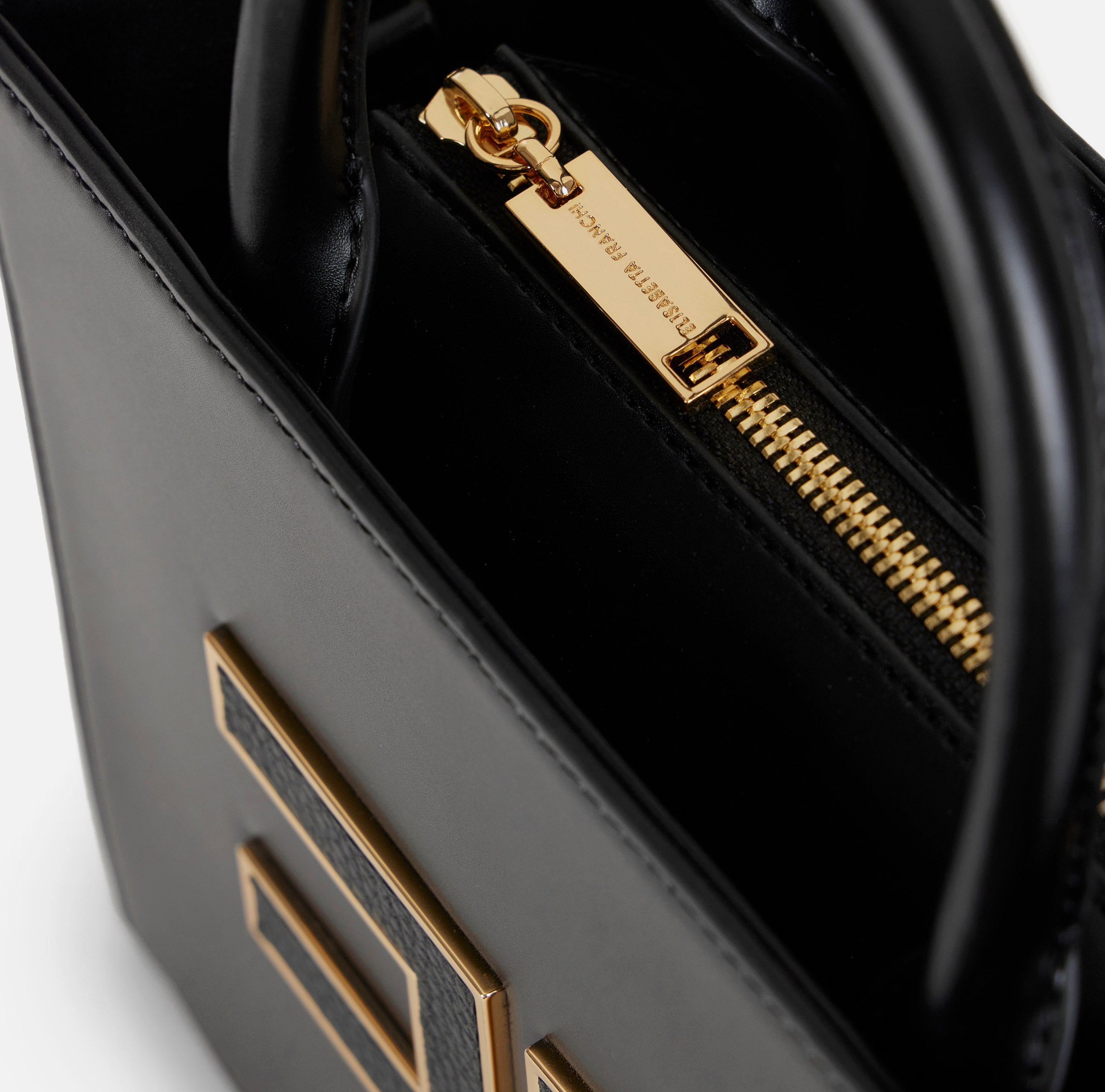 ELISABETTA FRANCHI Borsa Tote Piccola Logo-Nero