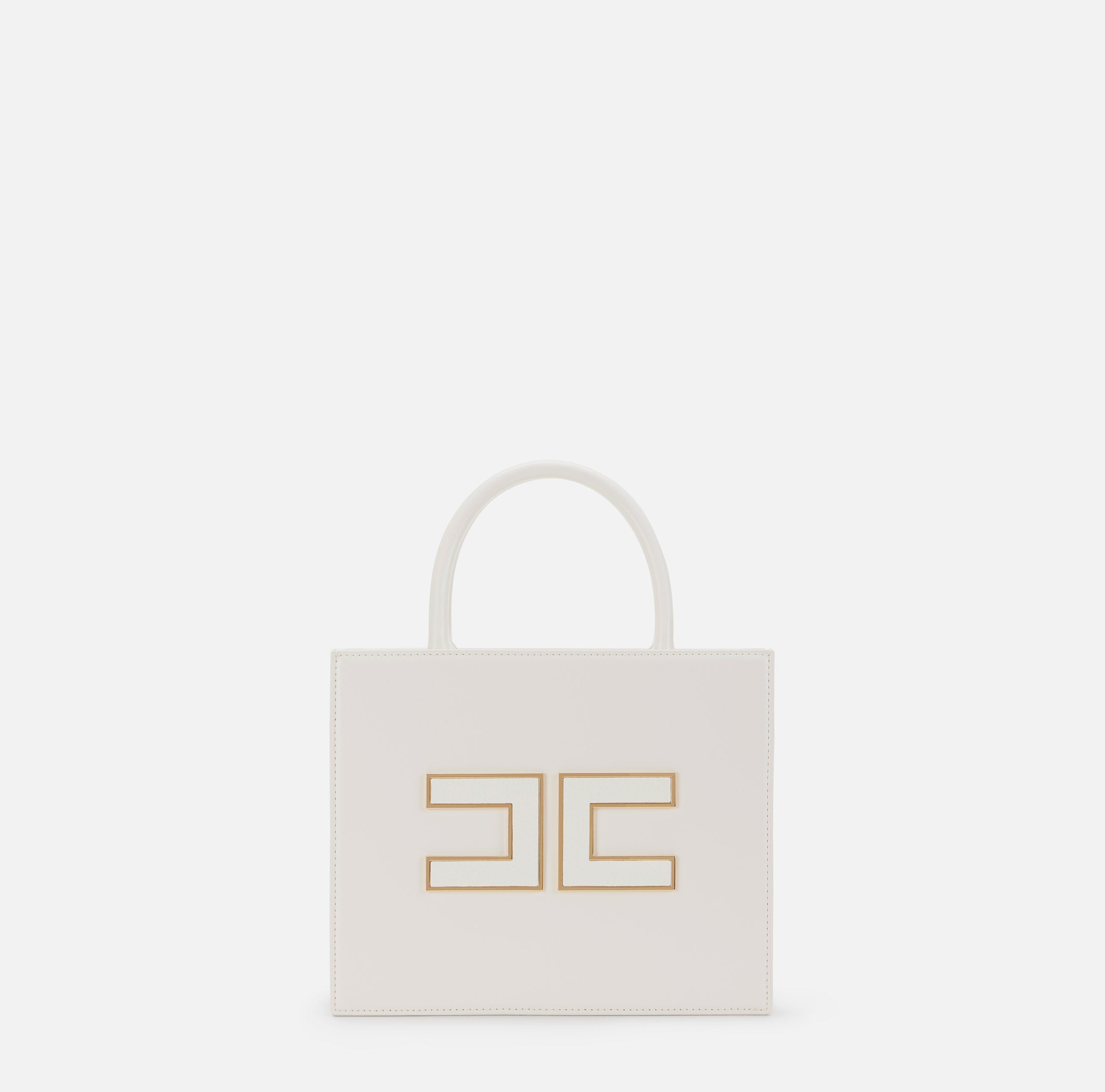 ELISABETTA FRANCHI Borsa Tote Piccola Logo-Milk