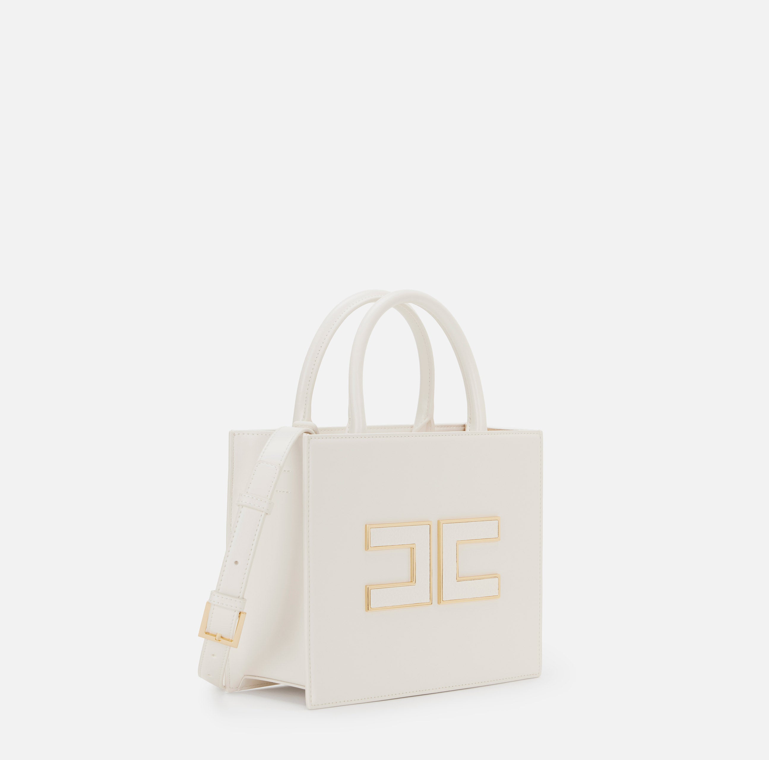 ELISABETTA FRANCHI Borsa Tote Piccola Logo-Milk