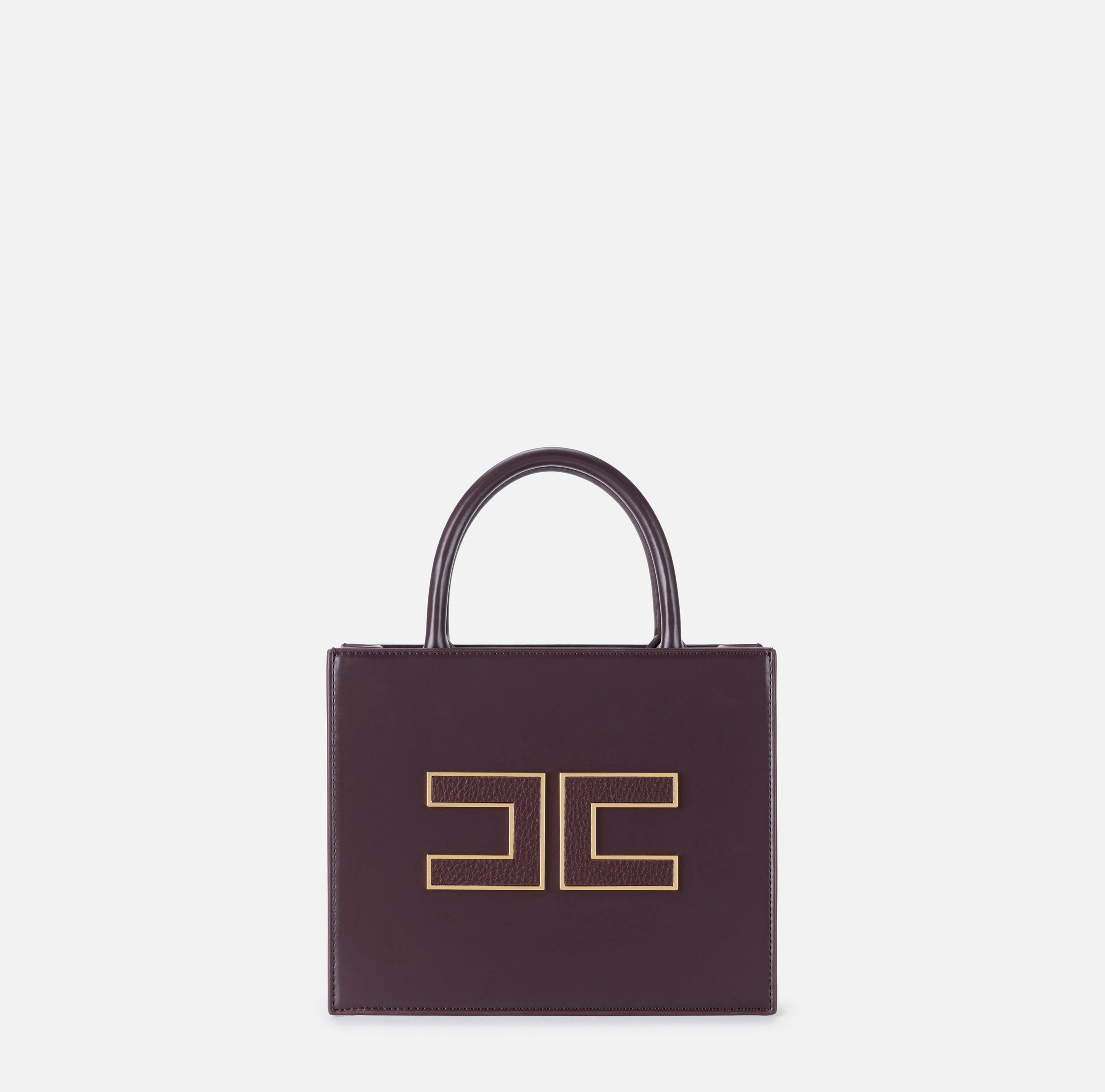 ELISABETTA FRANCHI Borsa Tote Piccola Logo-Merlot