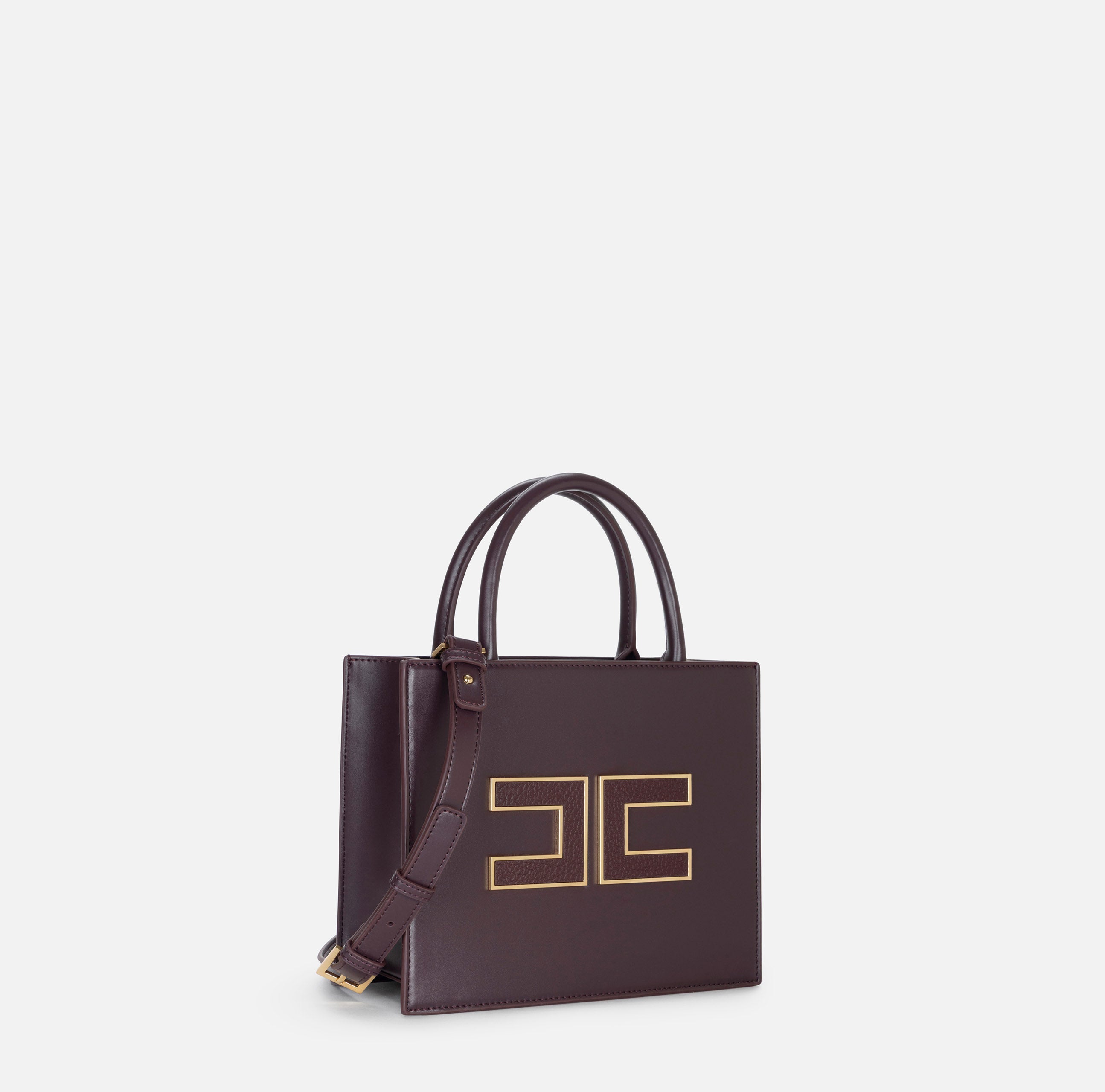 ELISABETTA FRANCHI Borsa Tote Piccola Logo-Merlot