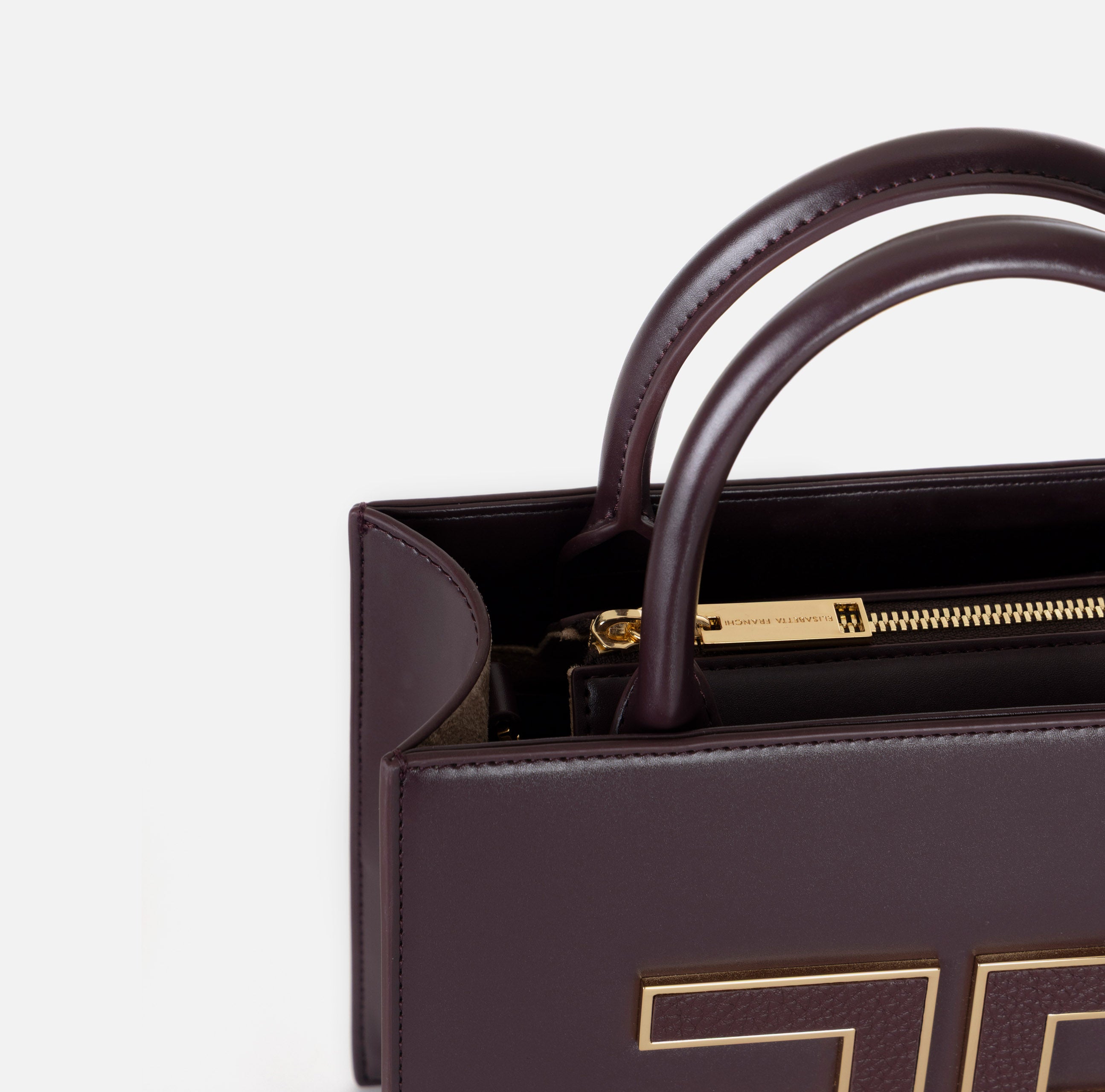 ELISABETTA FRANCHI Borsa Tote Piccola Logo-Merlot