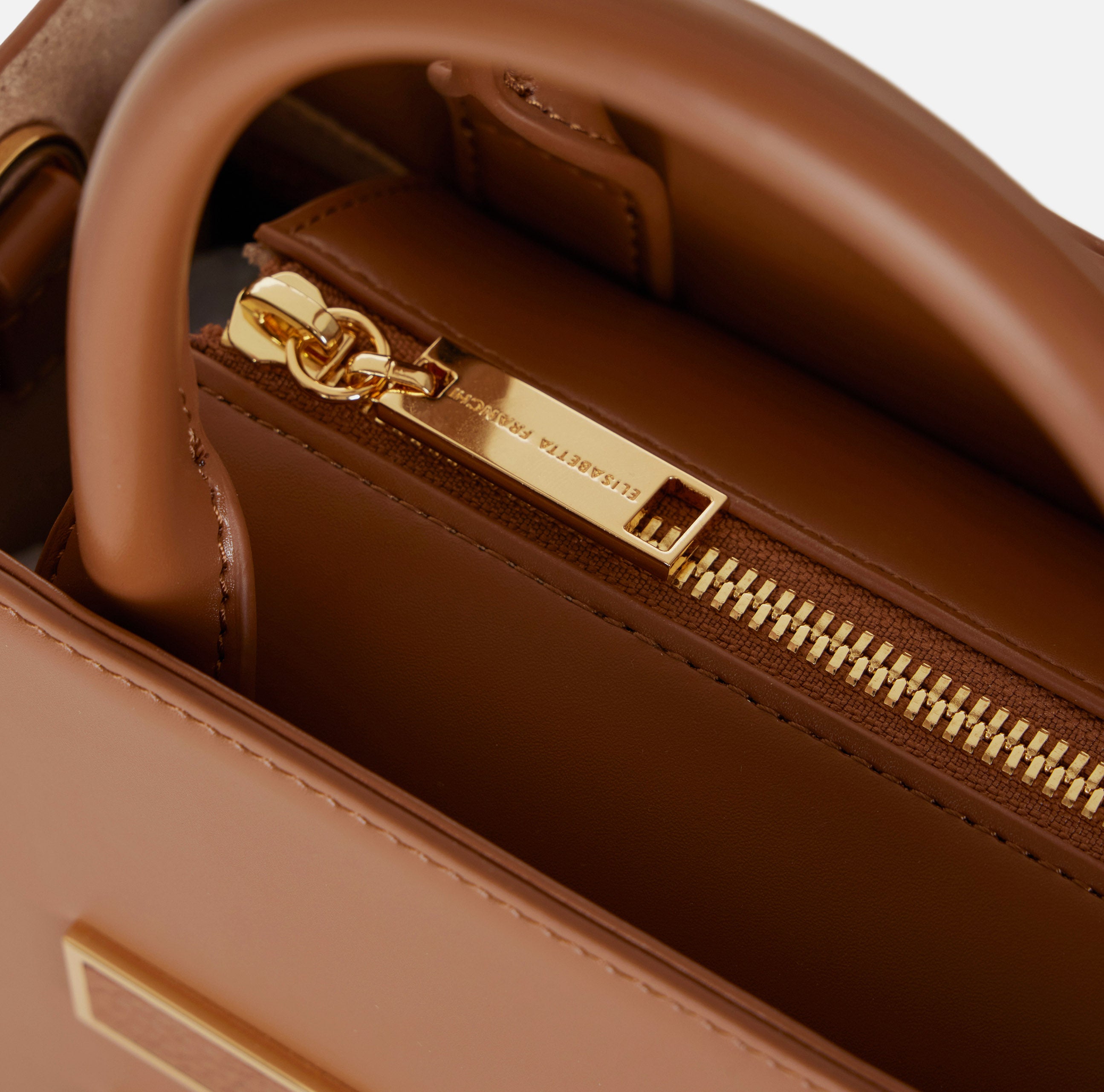 ELISABETTA FRANCHI Borsa Tote Piccola Logo-Brown Sugar