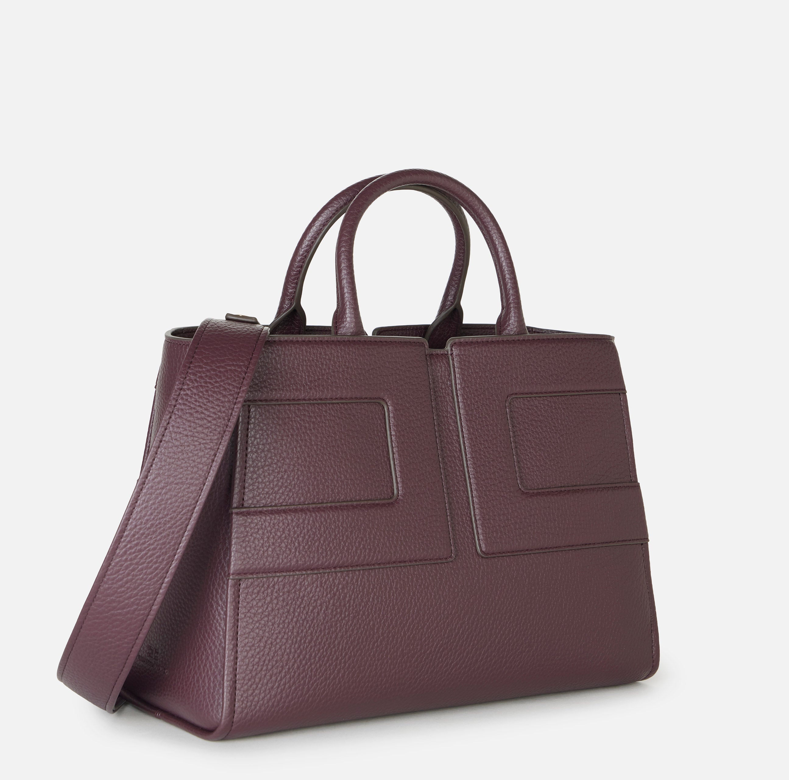 ELISABETTA FRANCHI Borsa Tote Grande Maxi Logo-Merlot