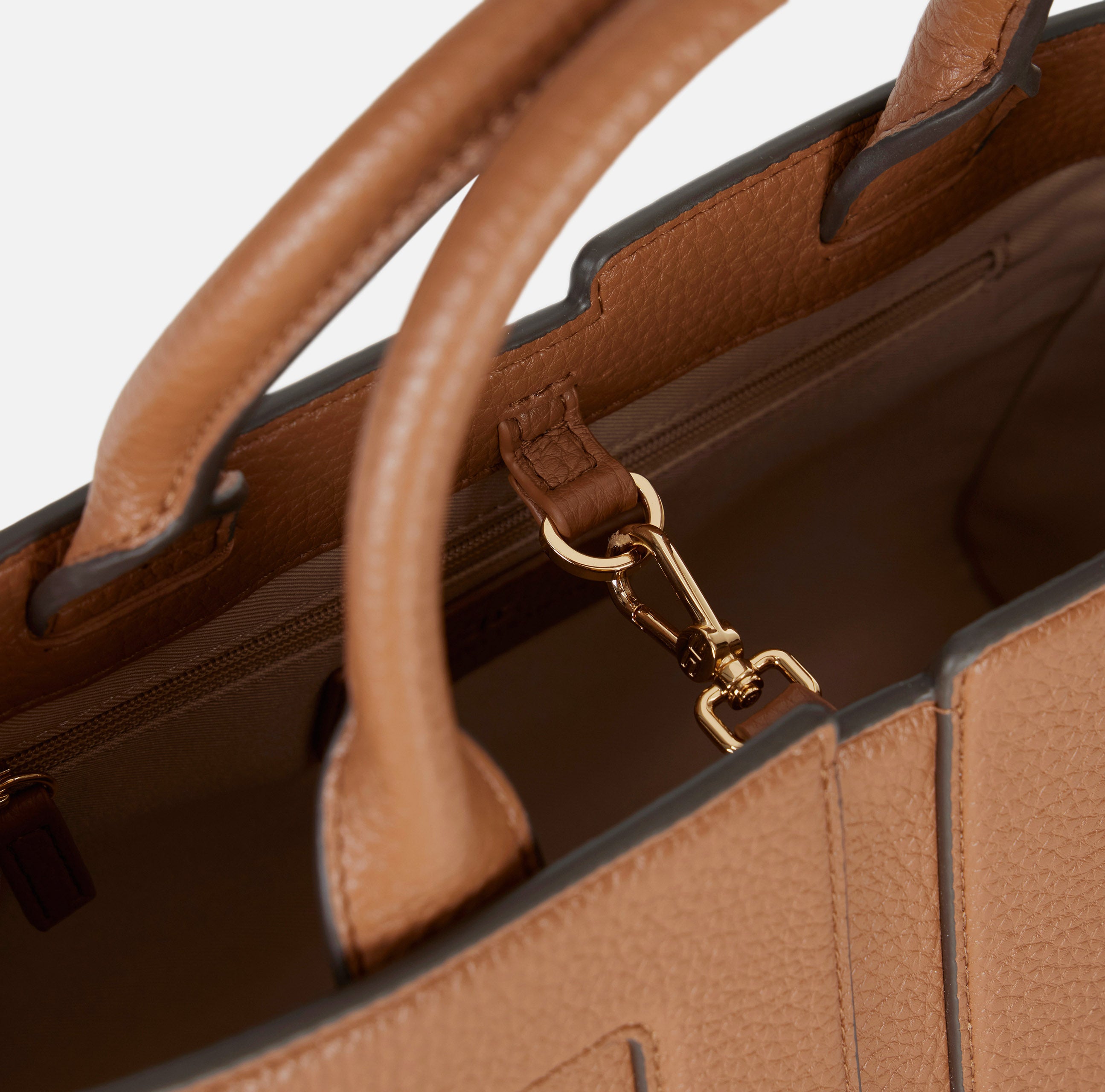 ELISABETTA FRANCHI Borsa Tote Media Maxi Logo-Brown Sugar