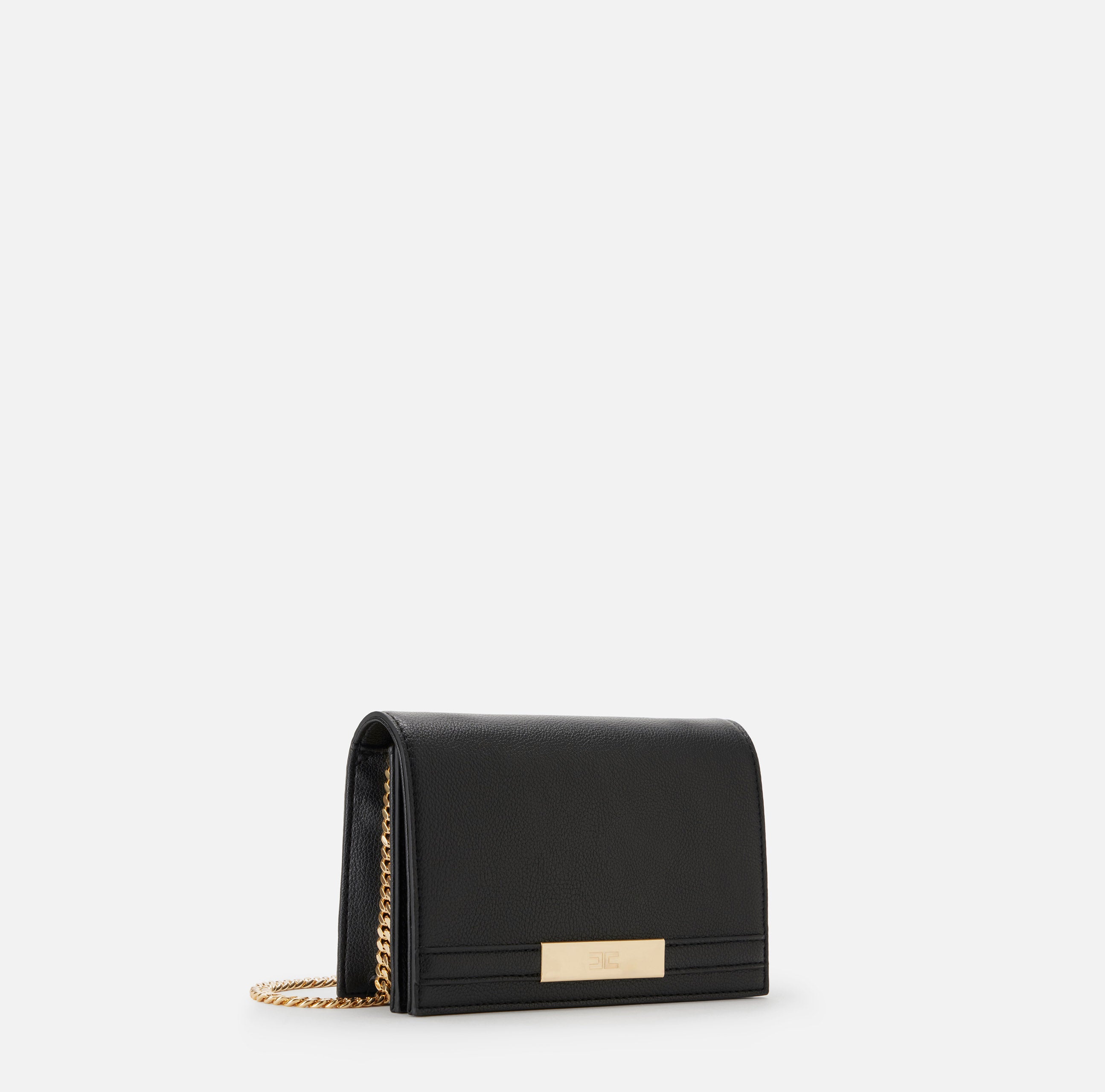 ELISABETTA FRANCHI Borsa Tracolla Placca Logo-Nero