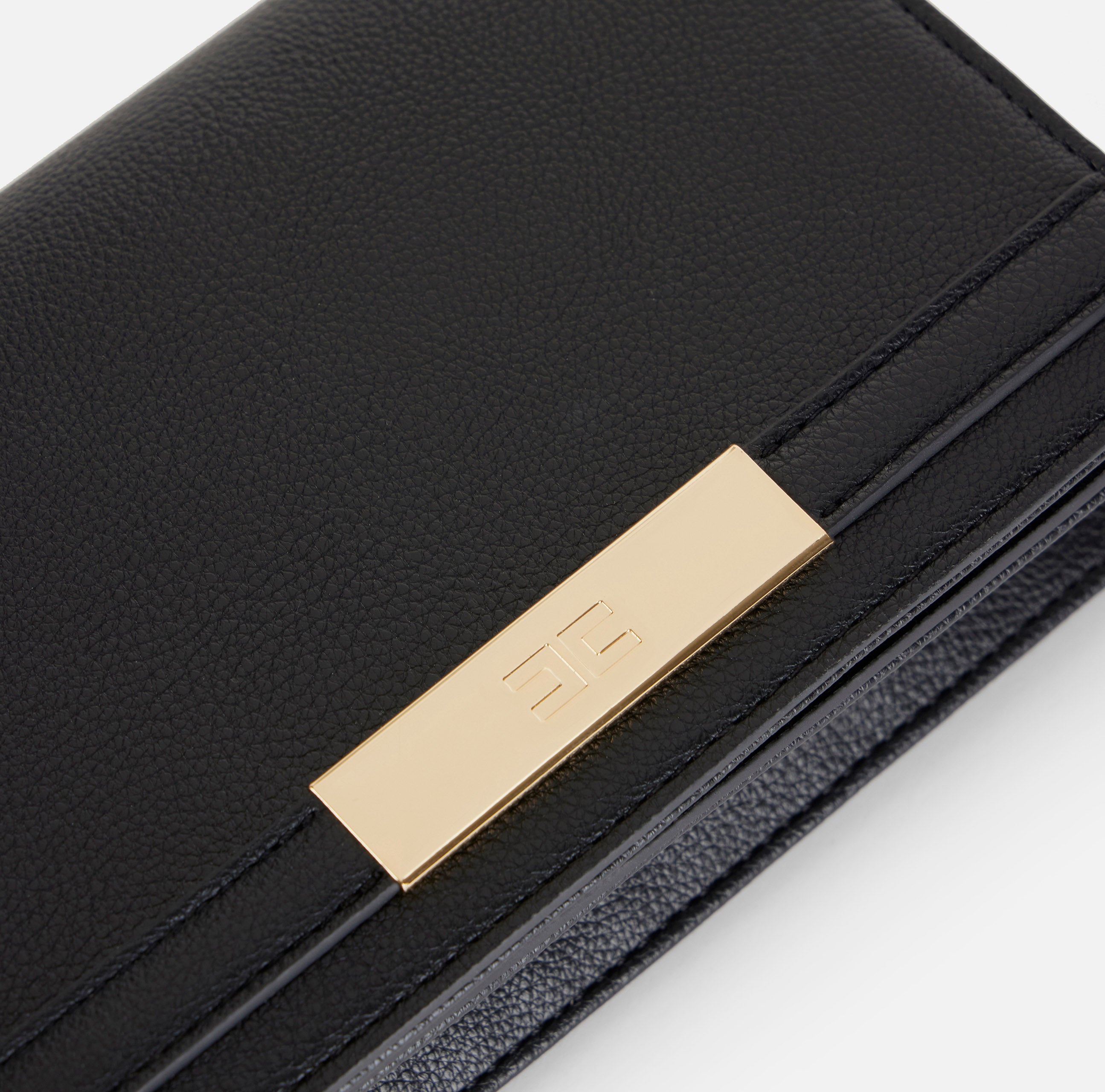 ELISABETTA FRANCHI Borsa Tracolla Placca Logo-Nero