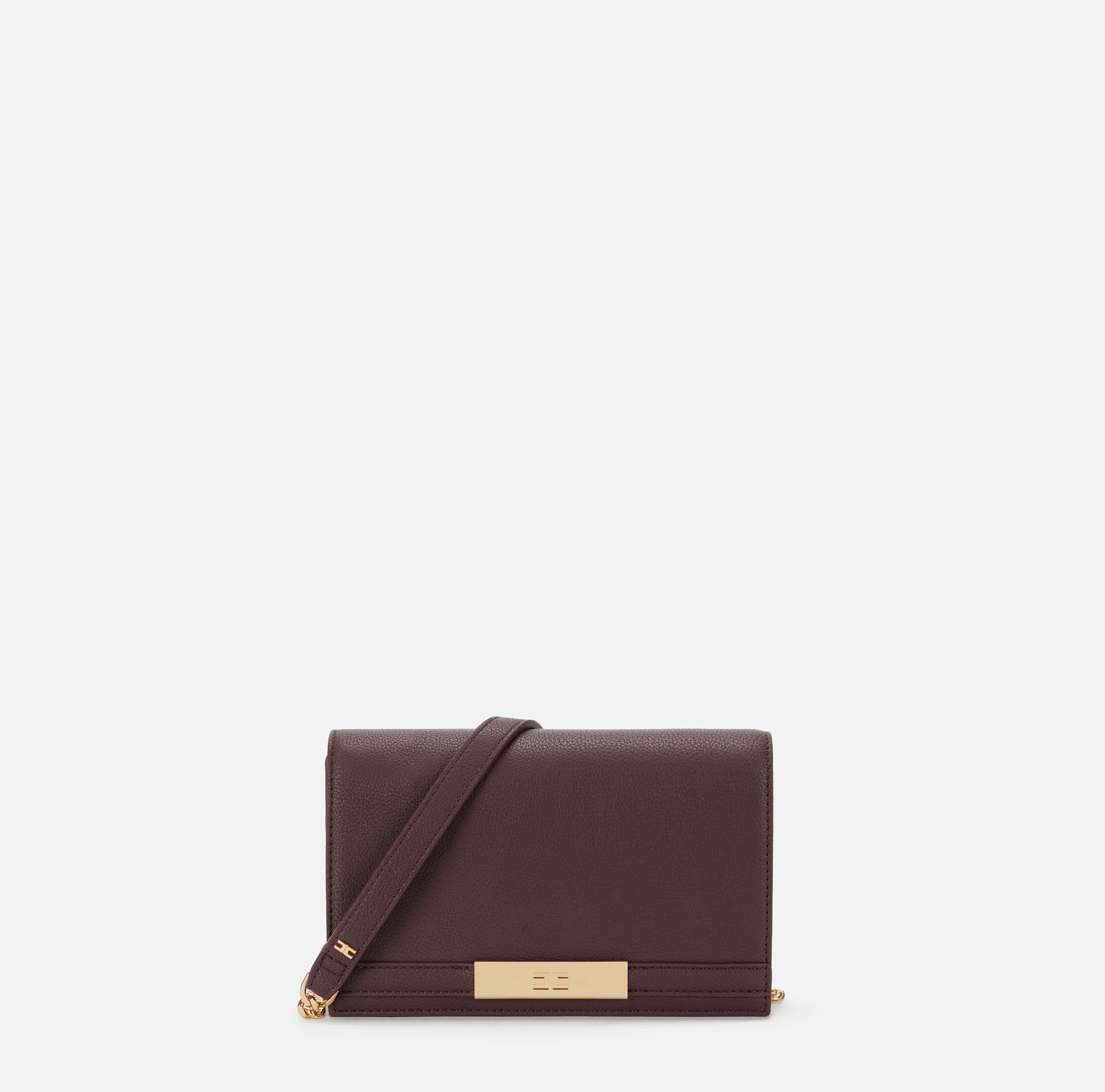 ELISABETTA FRANCHI Borsa Tracolla Placca Logo-Merlot
