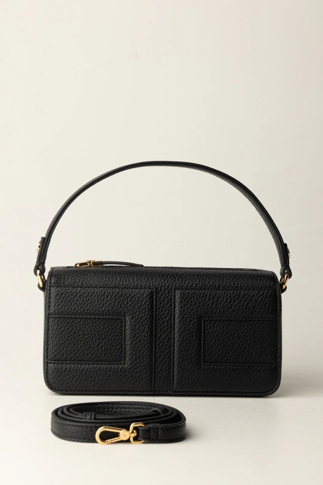 ELISABETTA FRANCHI Borsa A Mano Piccola Maxi Logo-Nero