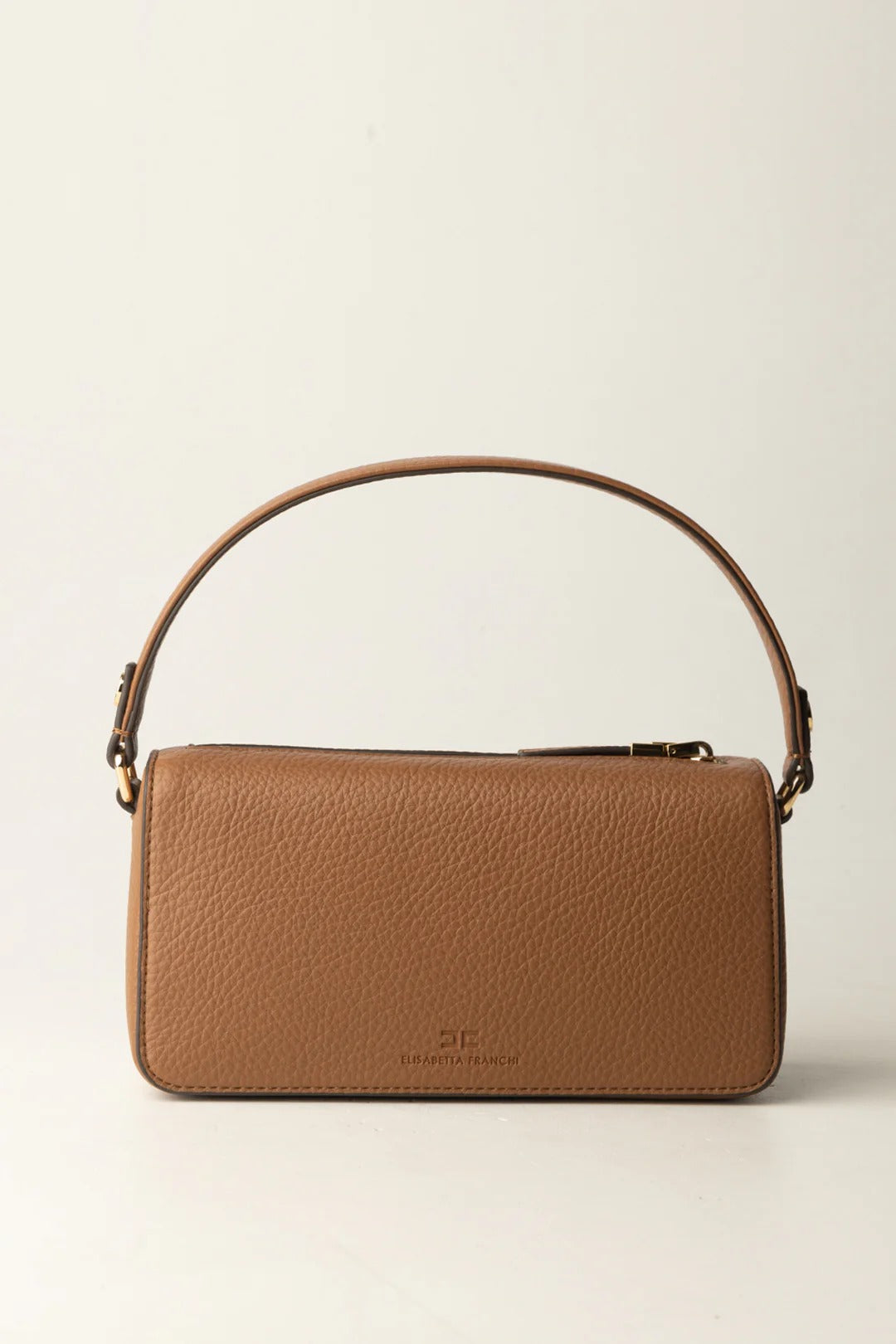 ELISABETTA FRANCHI Borsa a Mano Piccola Maxi Logo-Brown Sugar