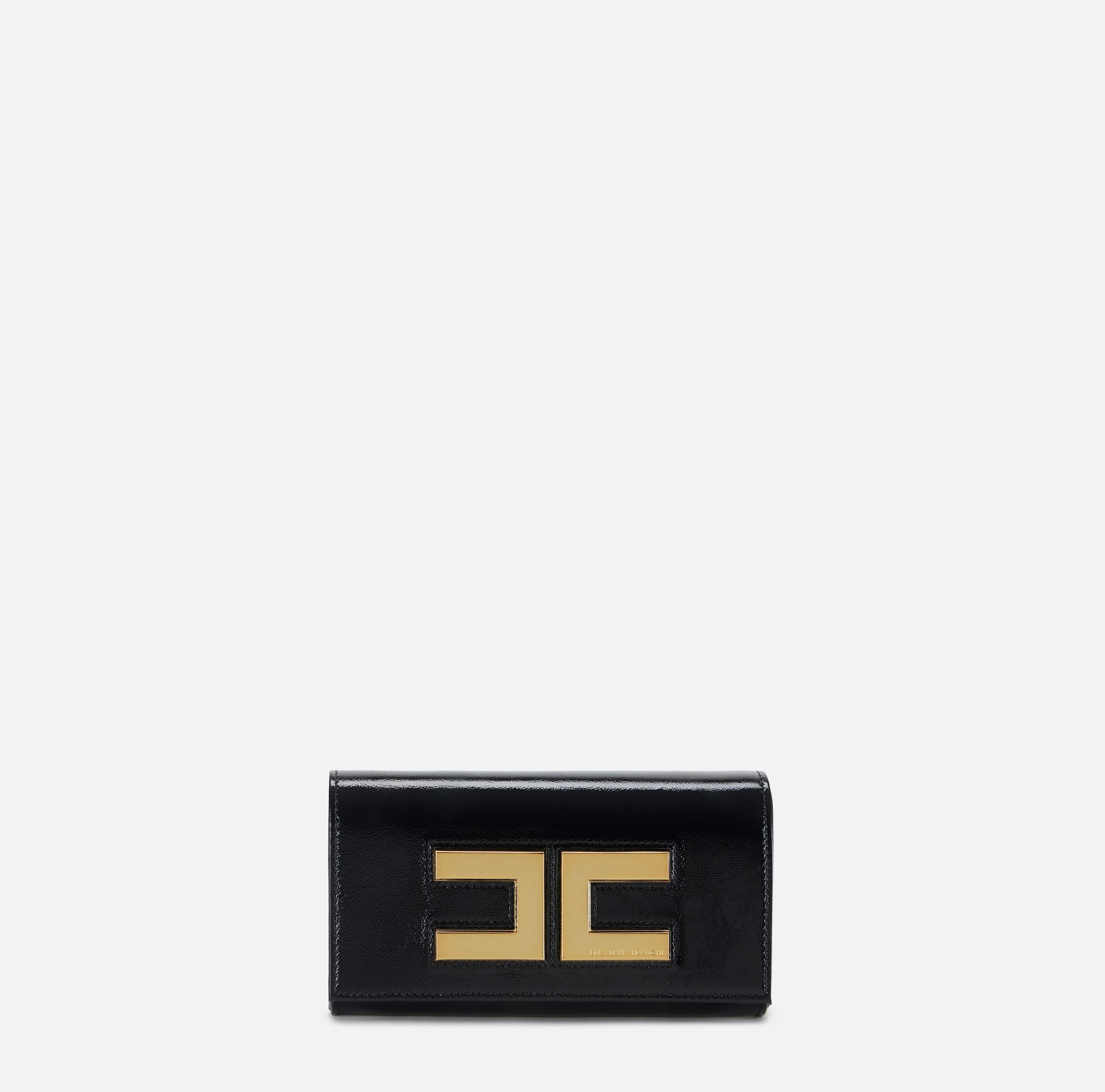 ELISABETTA FRANCHI Borsa Clutch Piccola Pelle Logo-Nero