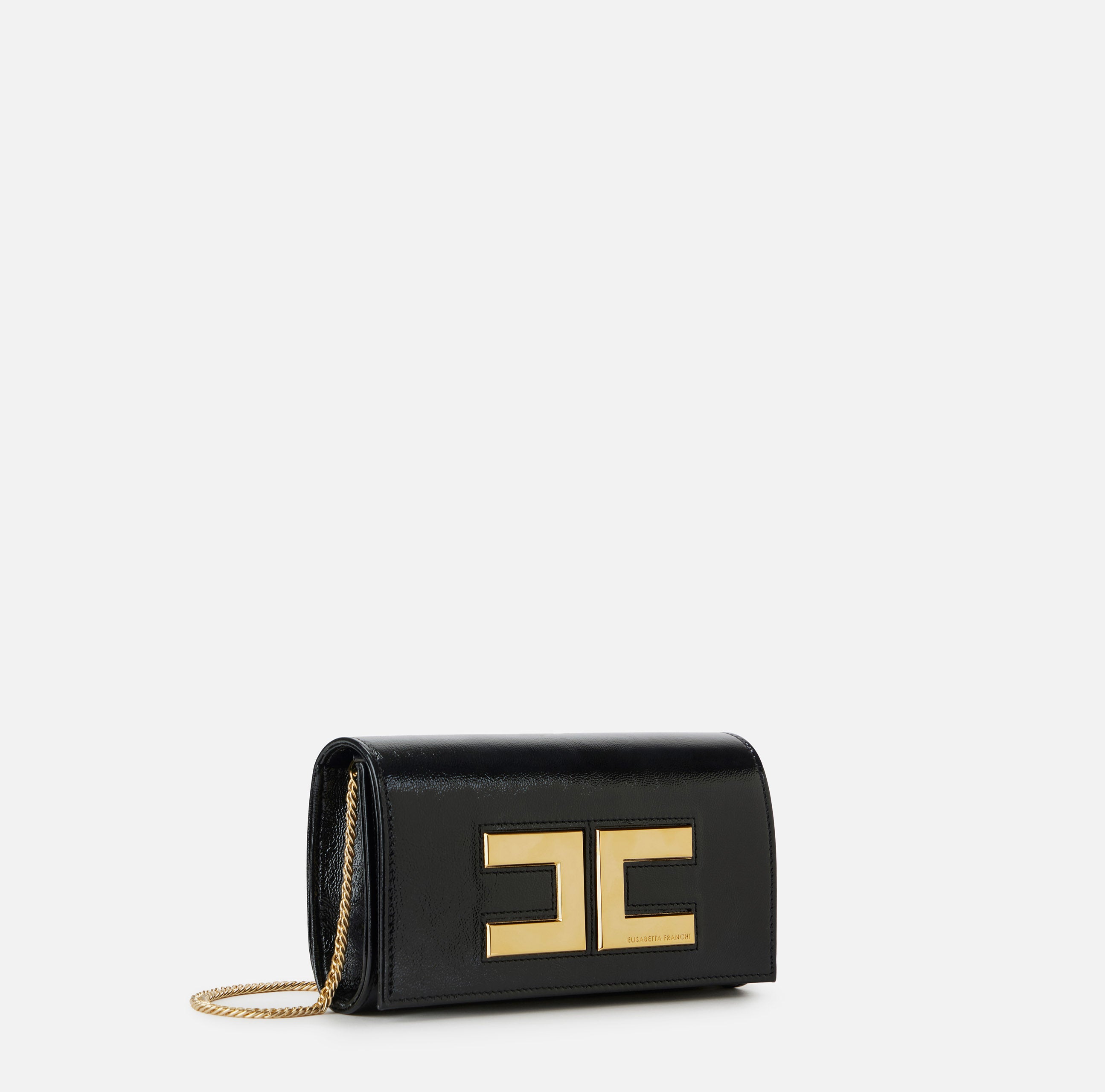 ELISABETTA FRANCHI Borsa Clutch Piccola Pelle Logo-Nero