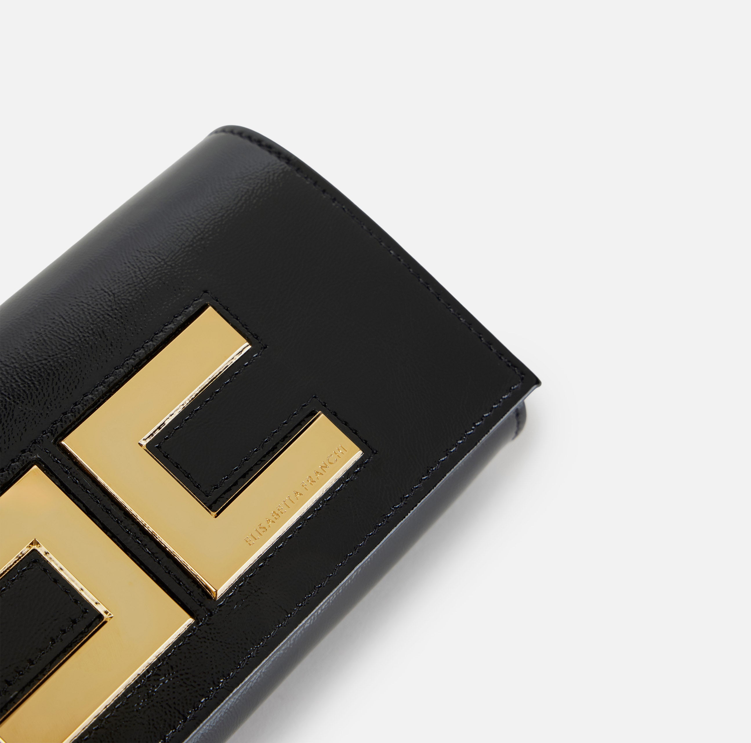 ELISABETTA FRANCHI Borsa Clutch Piccola Pelle Logo-Nero