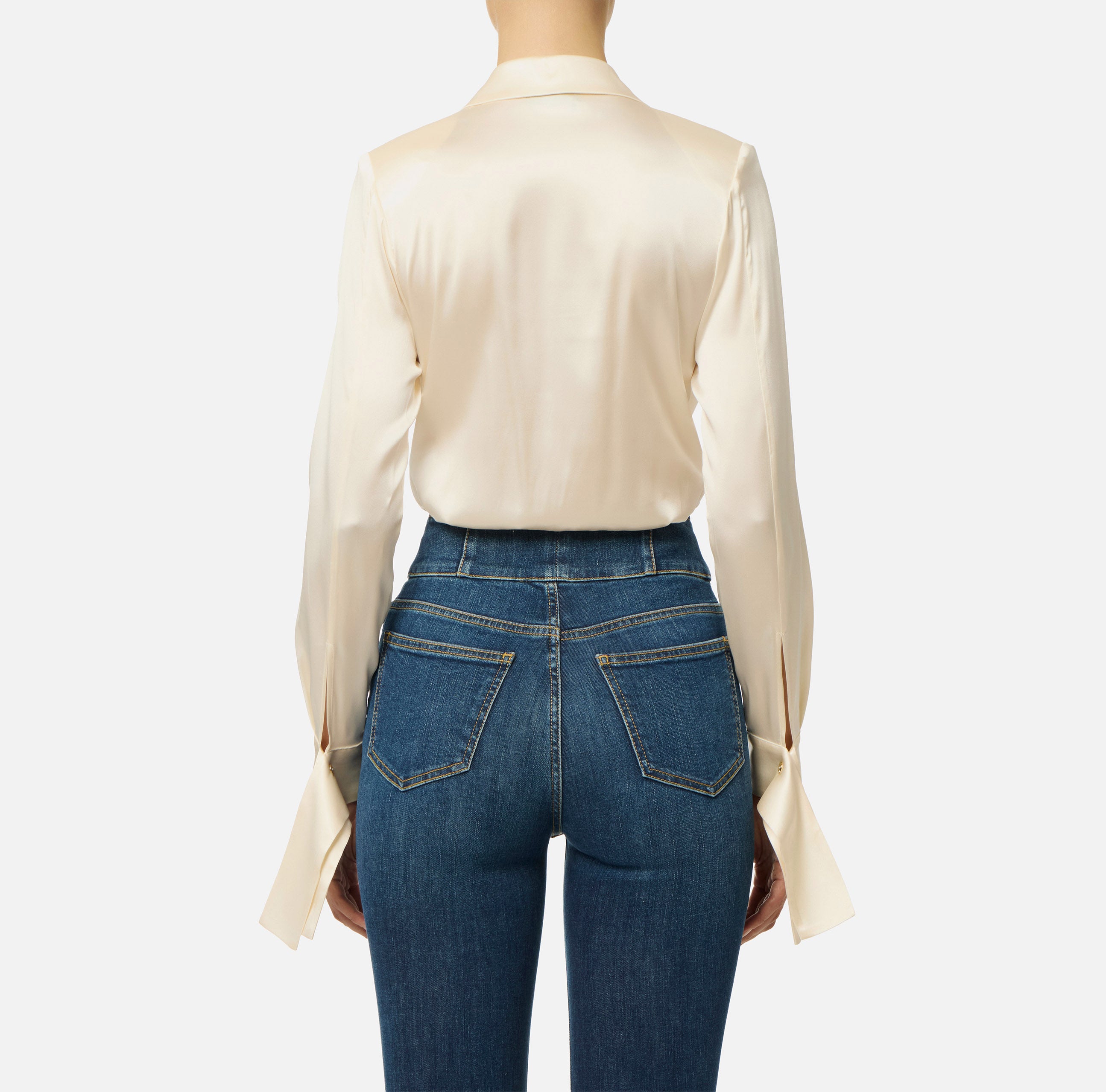 ELISABETTA FRANCHI Camicia a body Raso-Milk