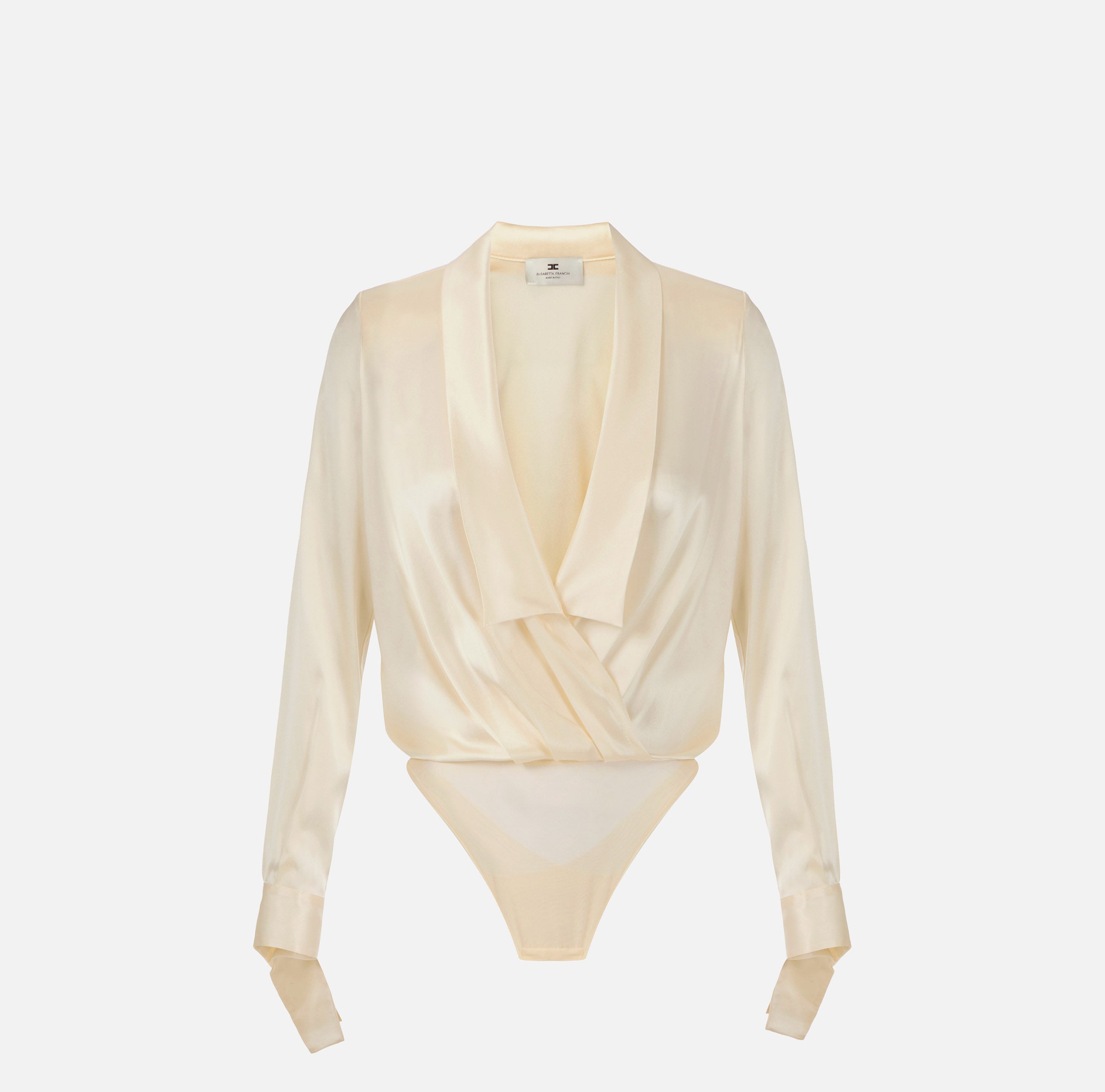 ELISABETTA FRANCHI Camicia a body Raso-Milk