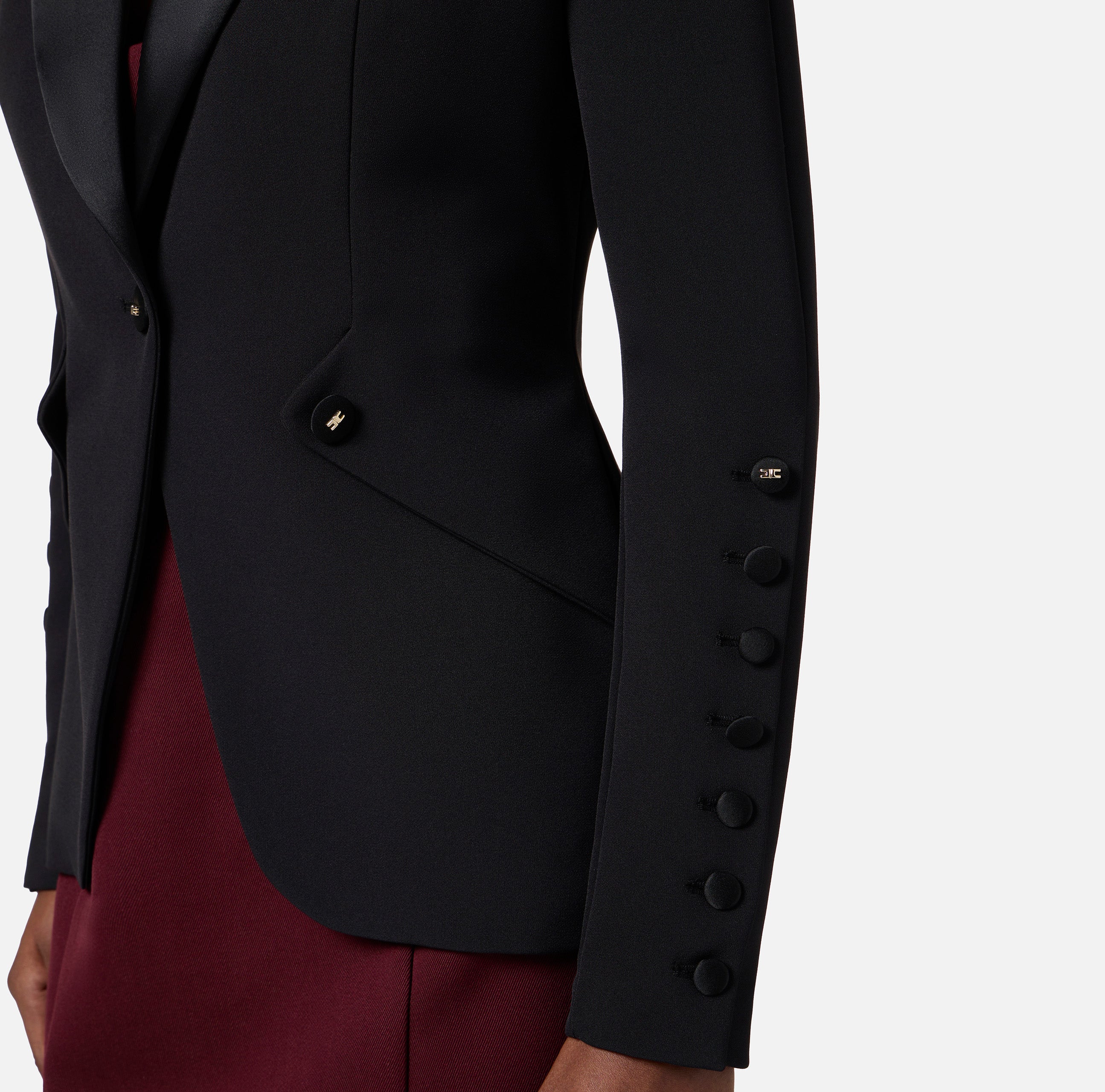 ELISABETTA FRANCHI Giacca Monopetto crêpe-Nero