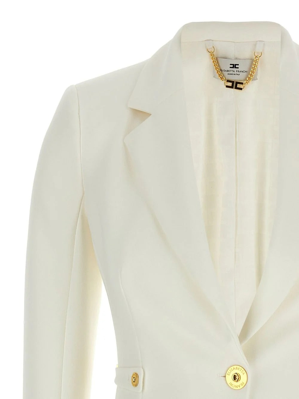 ELISABETTA FRANCHI Giacca Monopetto Crêpe-Avorio
