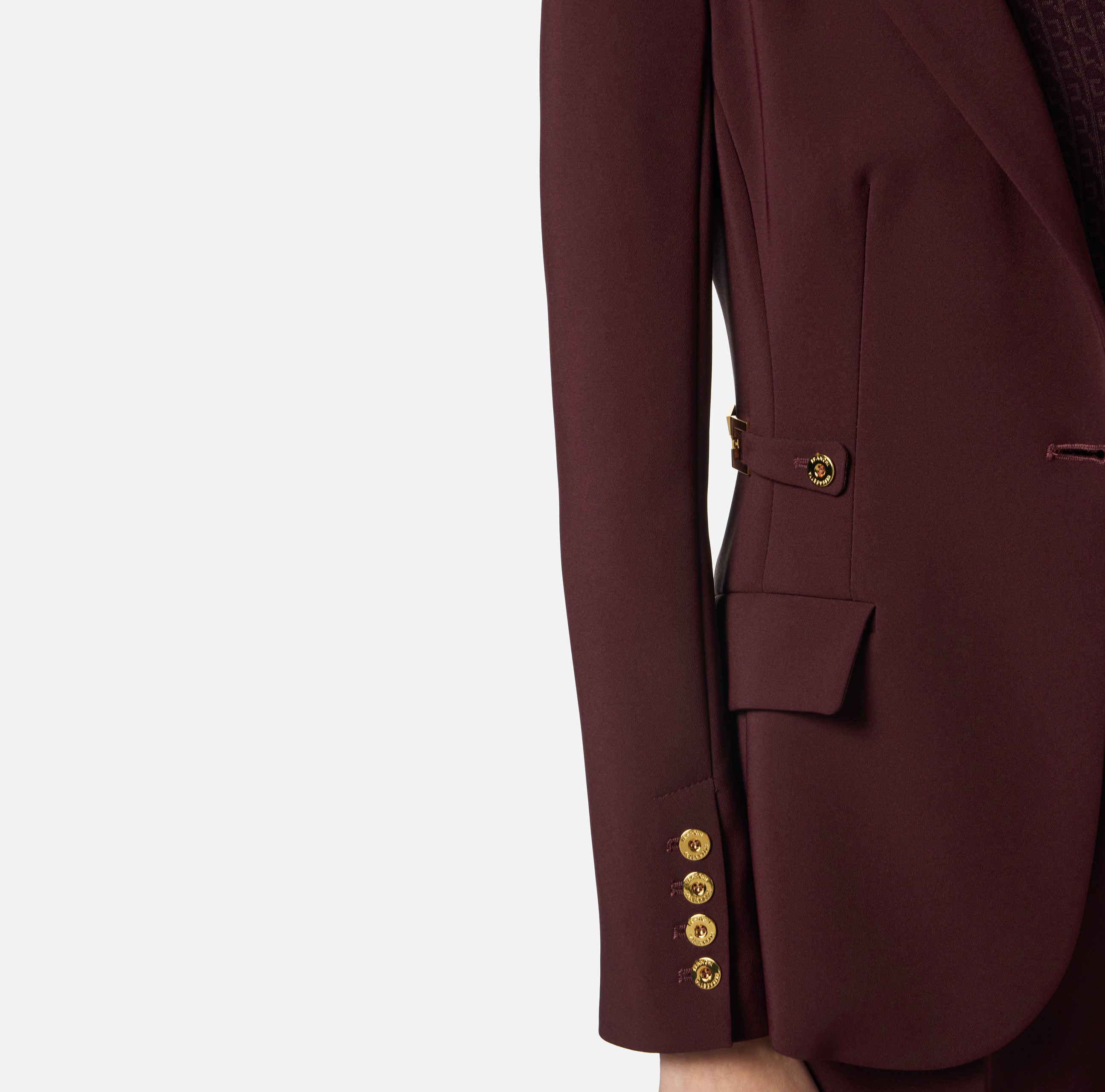 ELISABETTA FRANCHI Giacca Monopetto Crêpe-Merlot