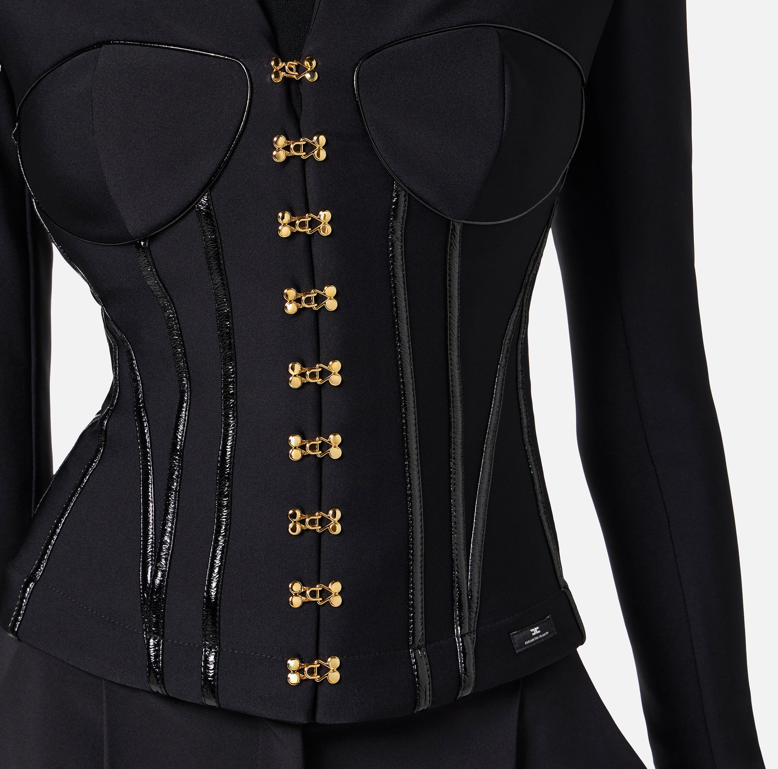 ELISABETTA FRANCHI Giacca Bustier Neoprene-Nero