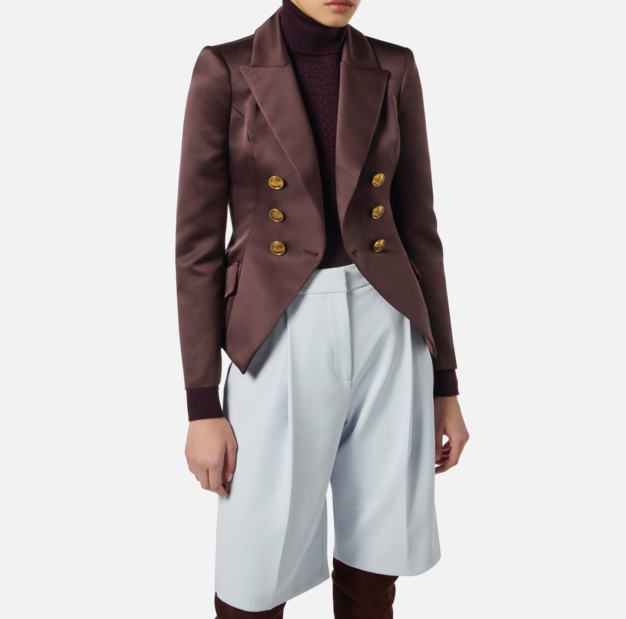 ELISABETTA FRANCHI Giacca Doppiopetto Duchesse-Merlot