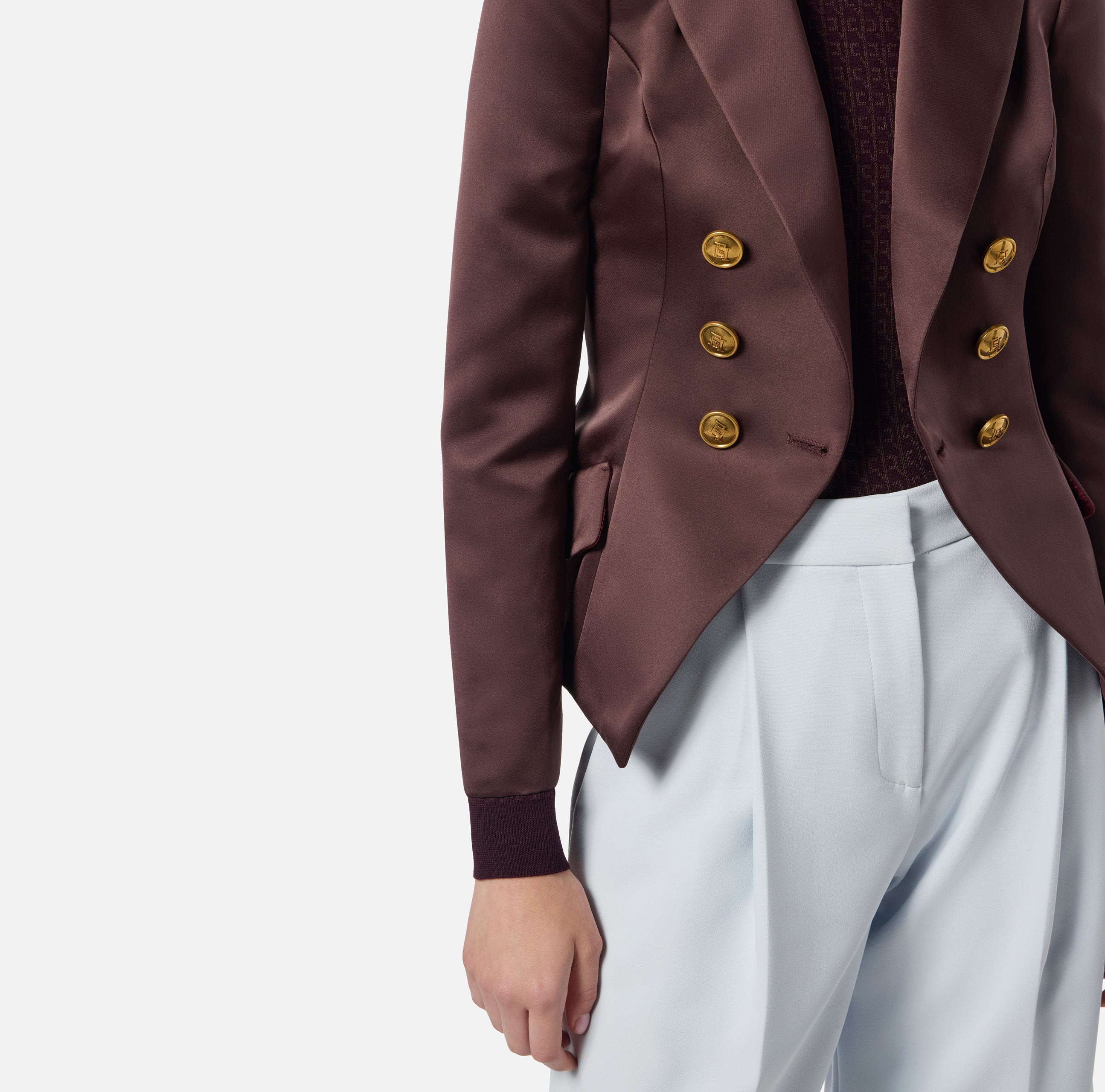 ELISABETTA FRANCHI Giacca Doppiopetto Duchesse-Merlot