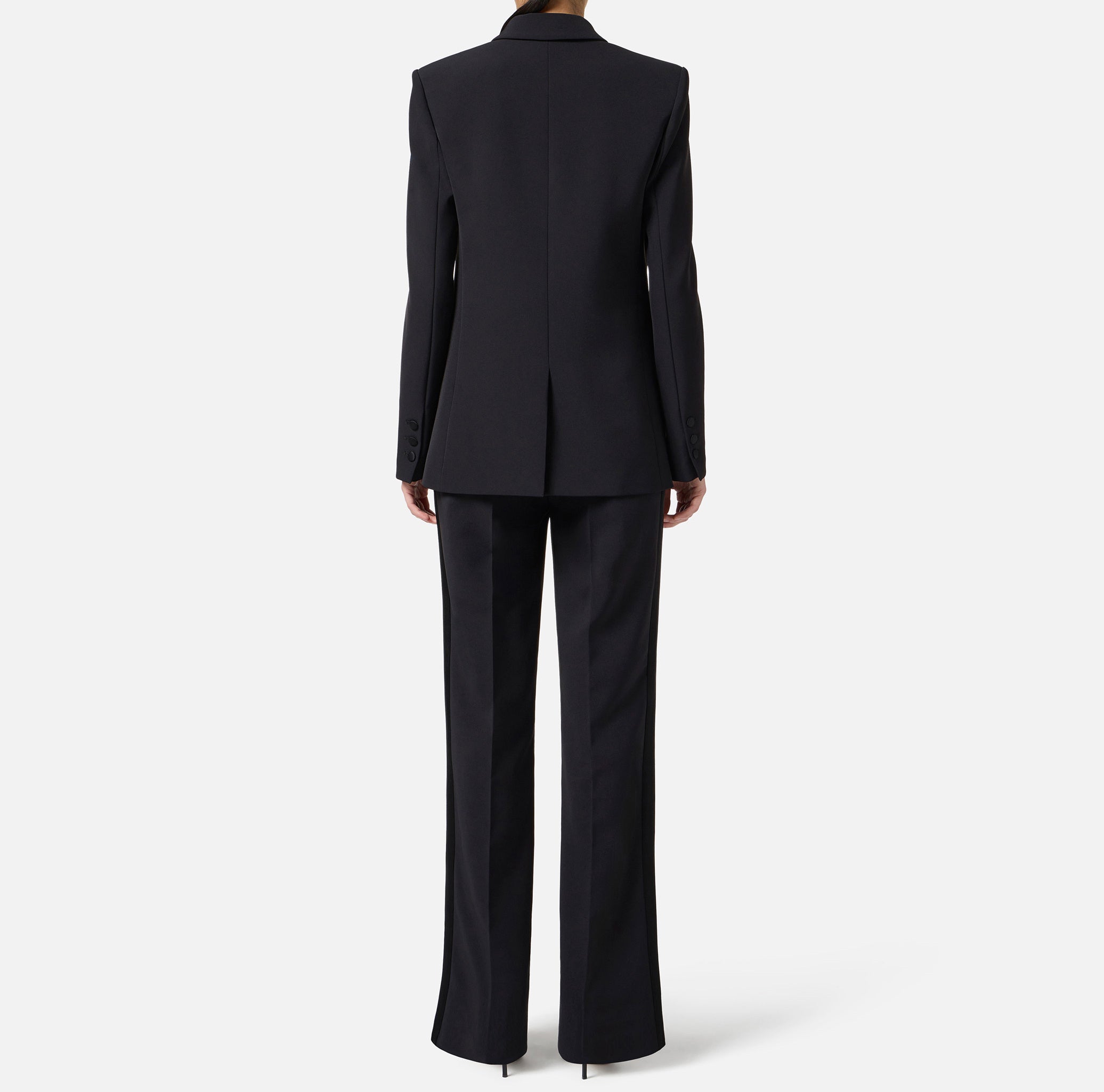 ELISABETTA FRANCHI Giacca Doppiopetto crêpe Raso-Nero