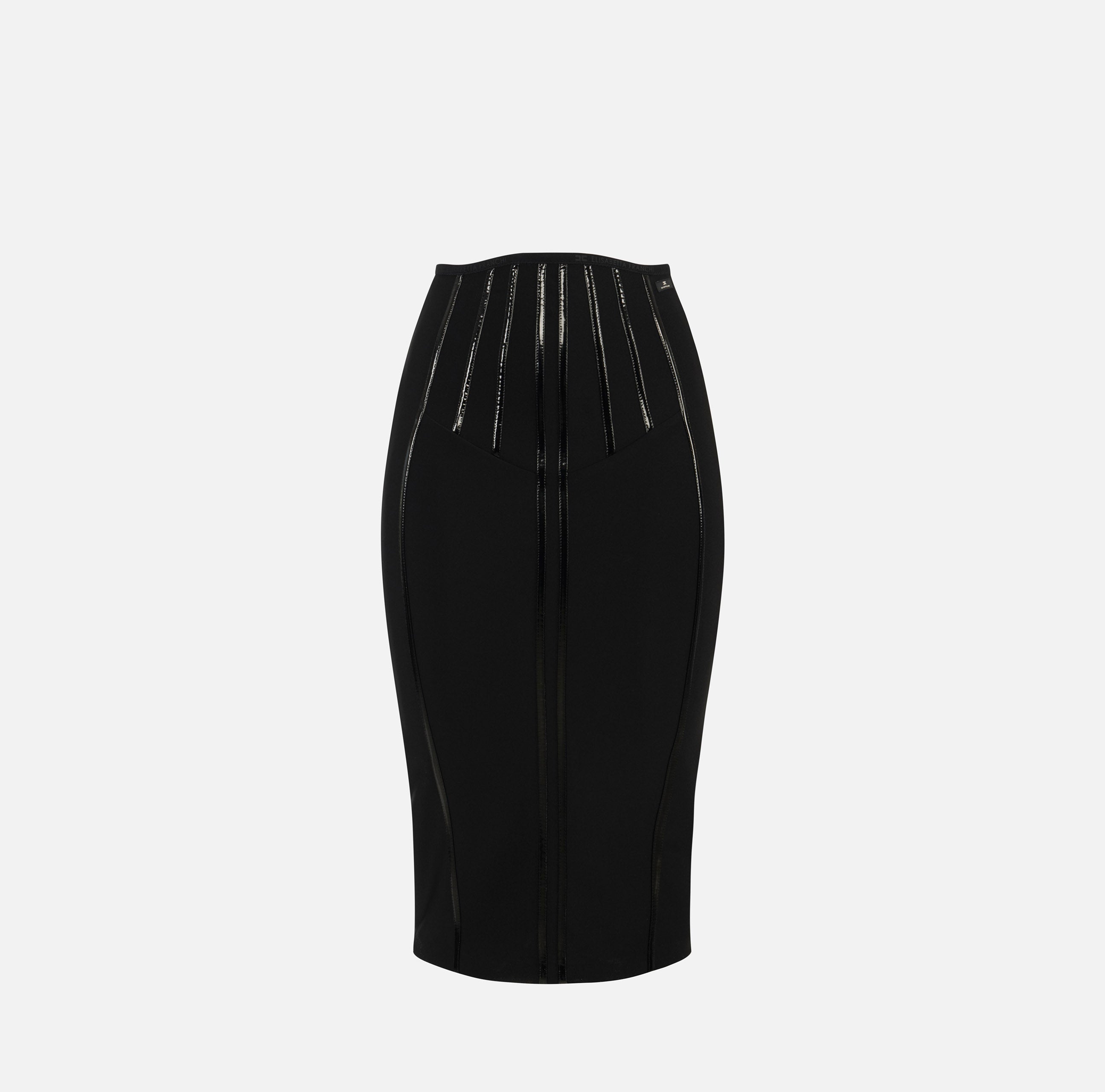 ELISABETTA FRANCHI Gonna Midi Neoprene-Nero