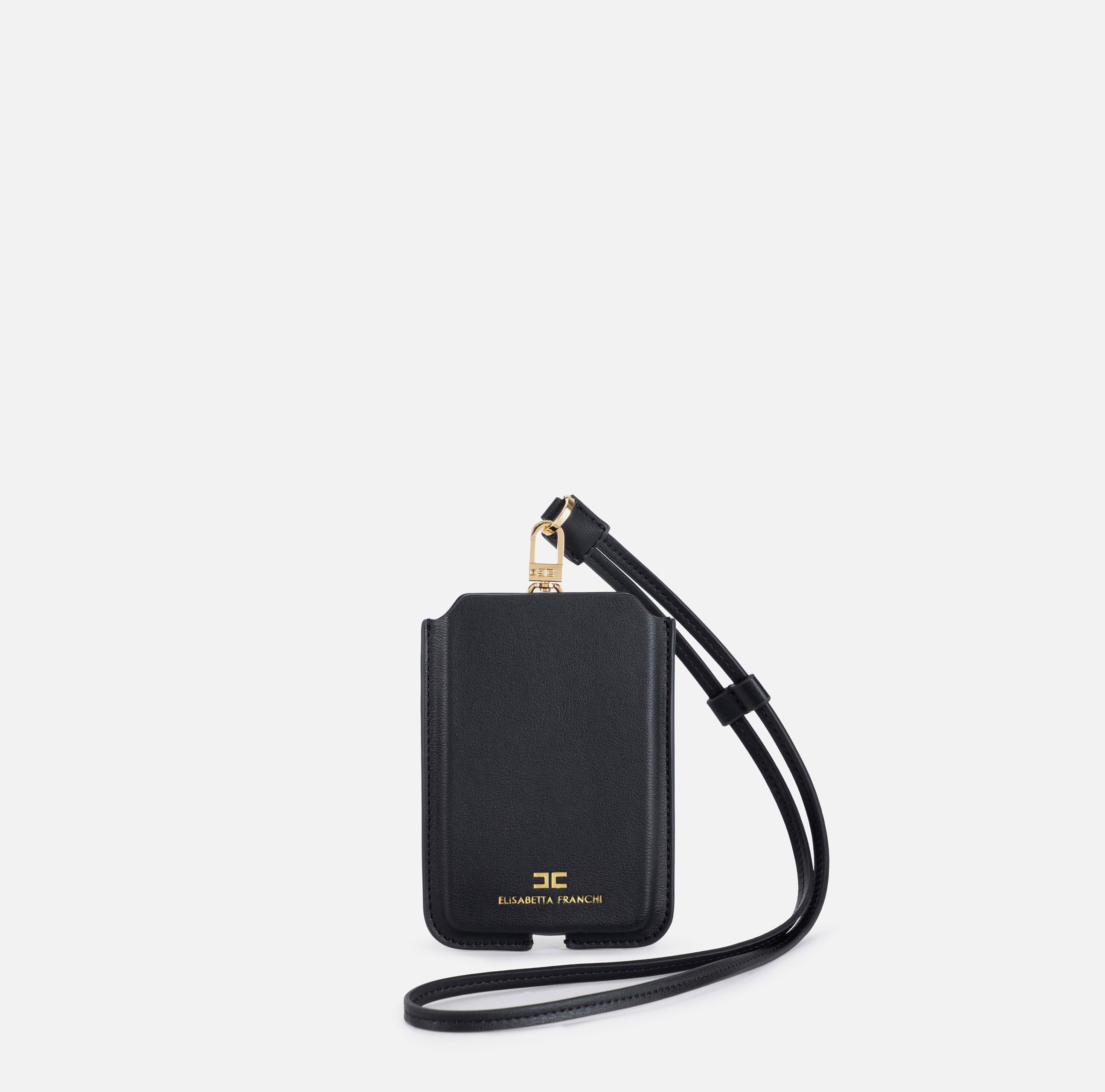 ELISABETTA FRANCHI Porta Cellulare Medio Ecopelle-Nero