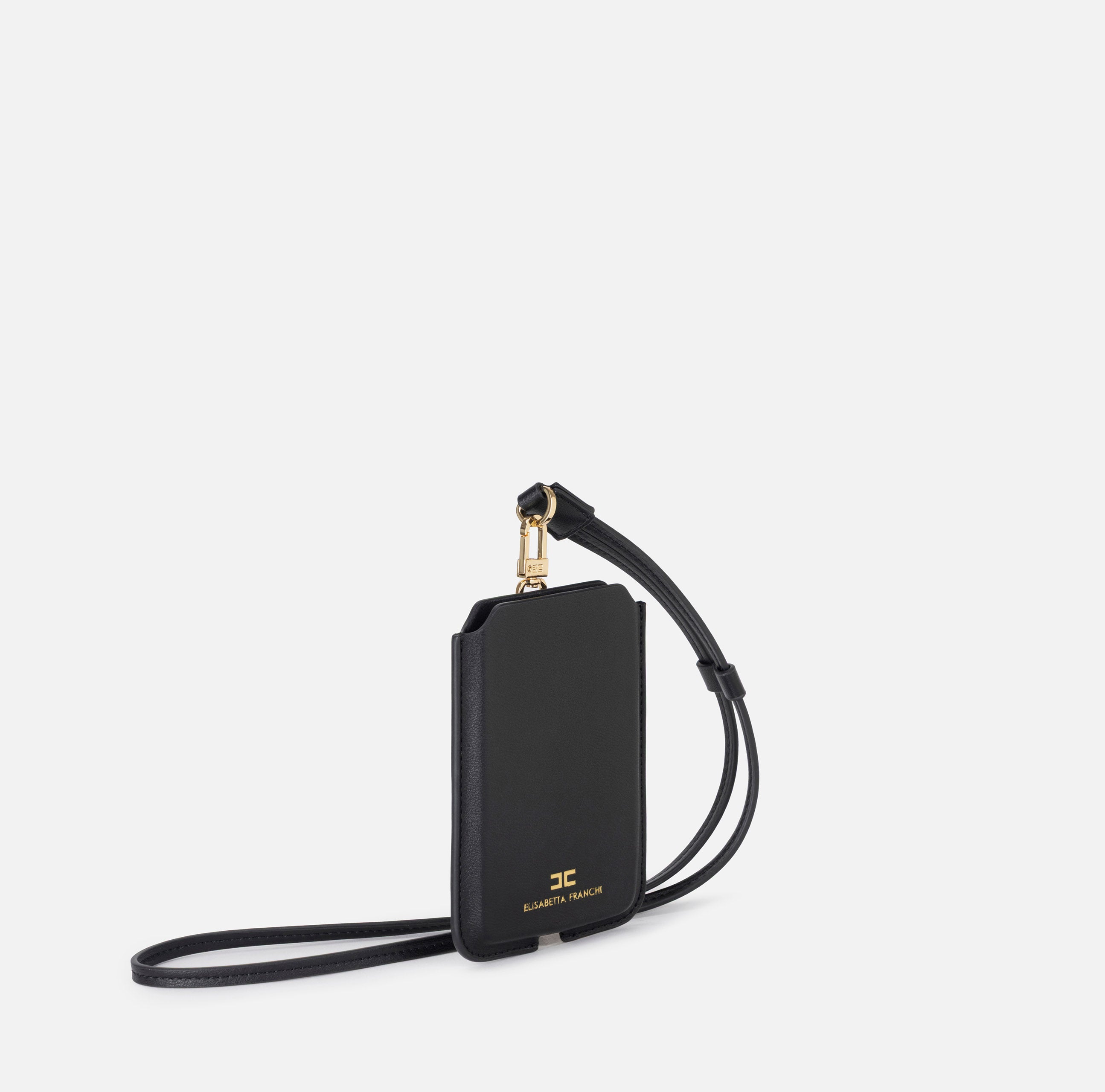 ELISABETTA FRANCHI Porta Cellulare Medio Ecopelle-Nero