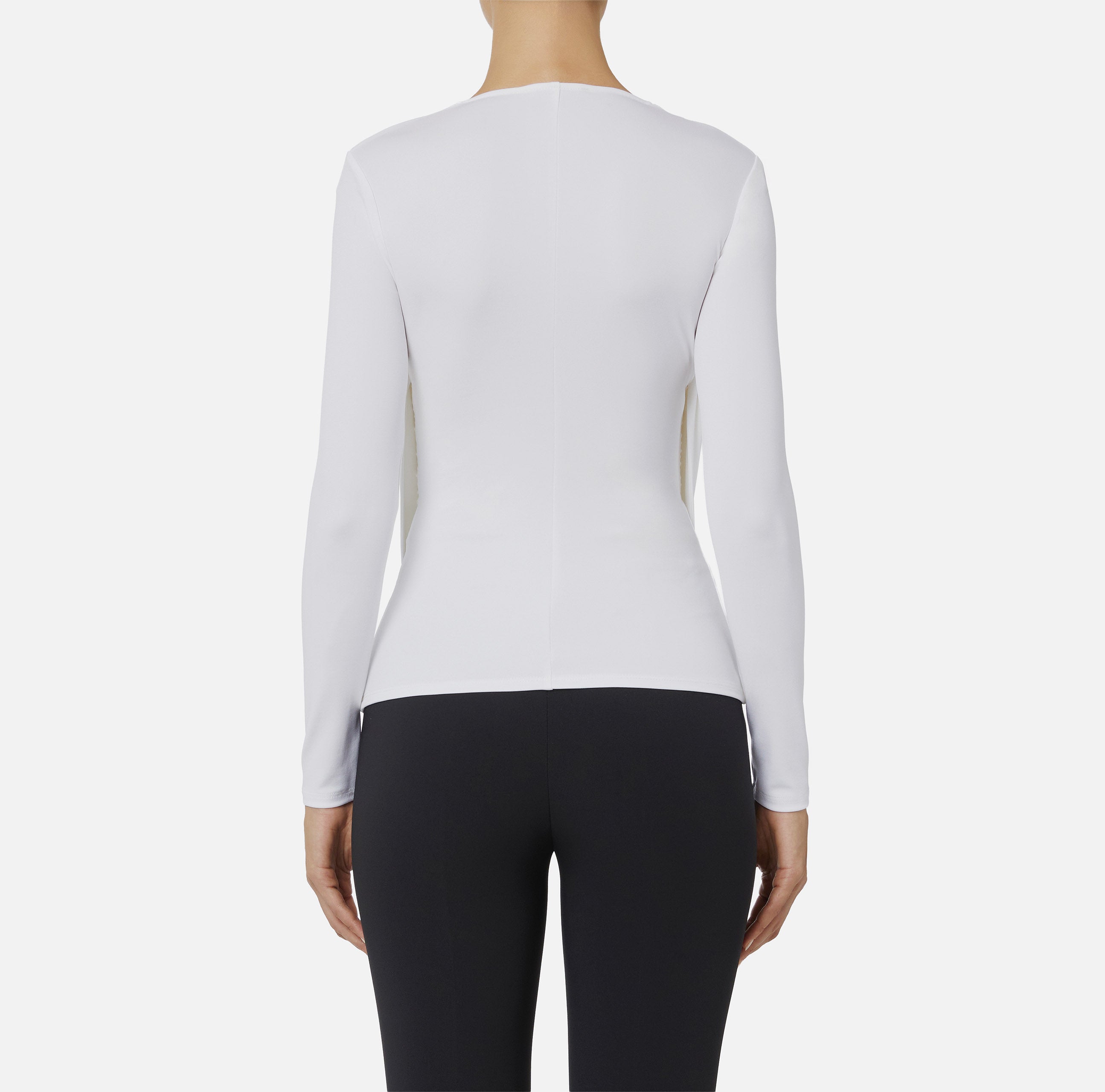 ELISABETTA FRANCHI Maglia Jersey Crêpe Viscosa-Avorio