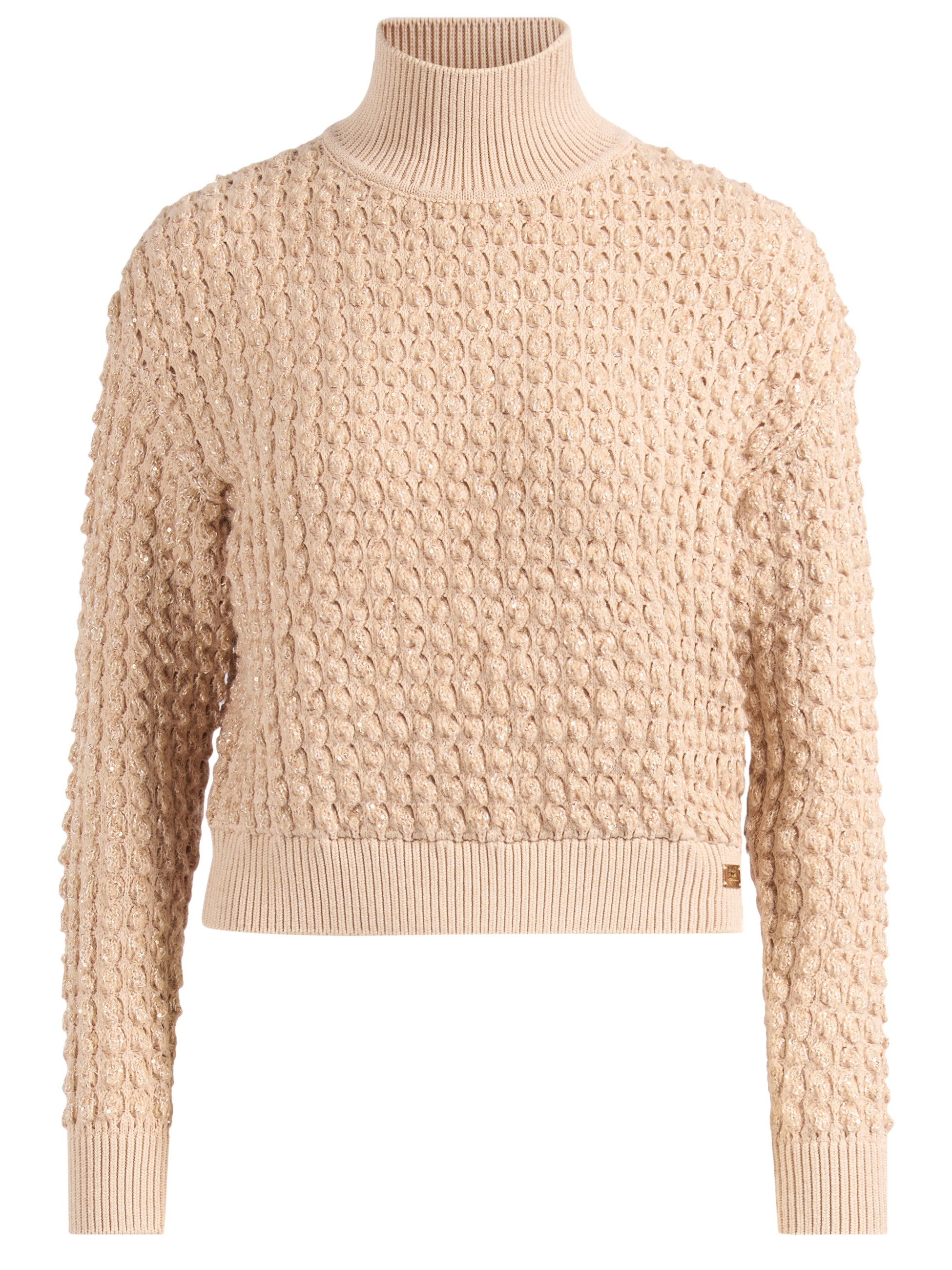 ELISABETTA FRANCHI Maglia Bouclé Micro Paillettes-Honey