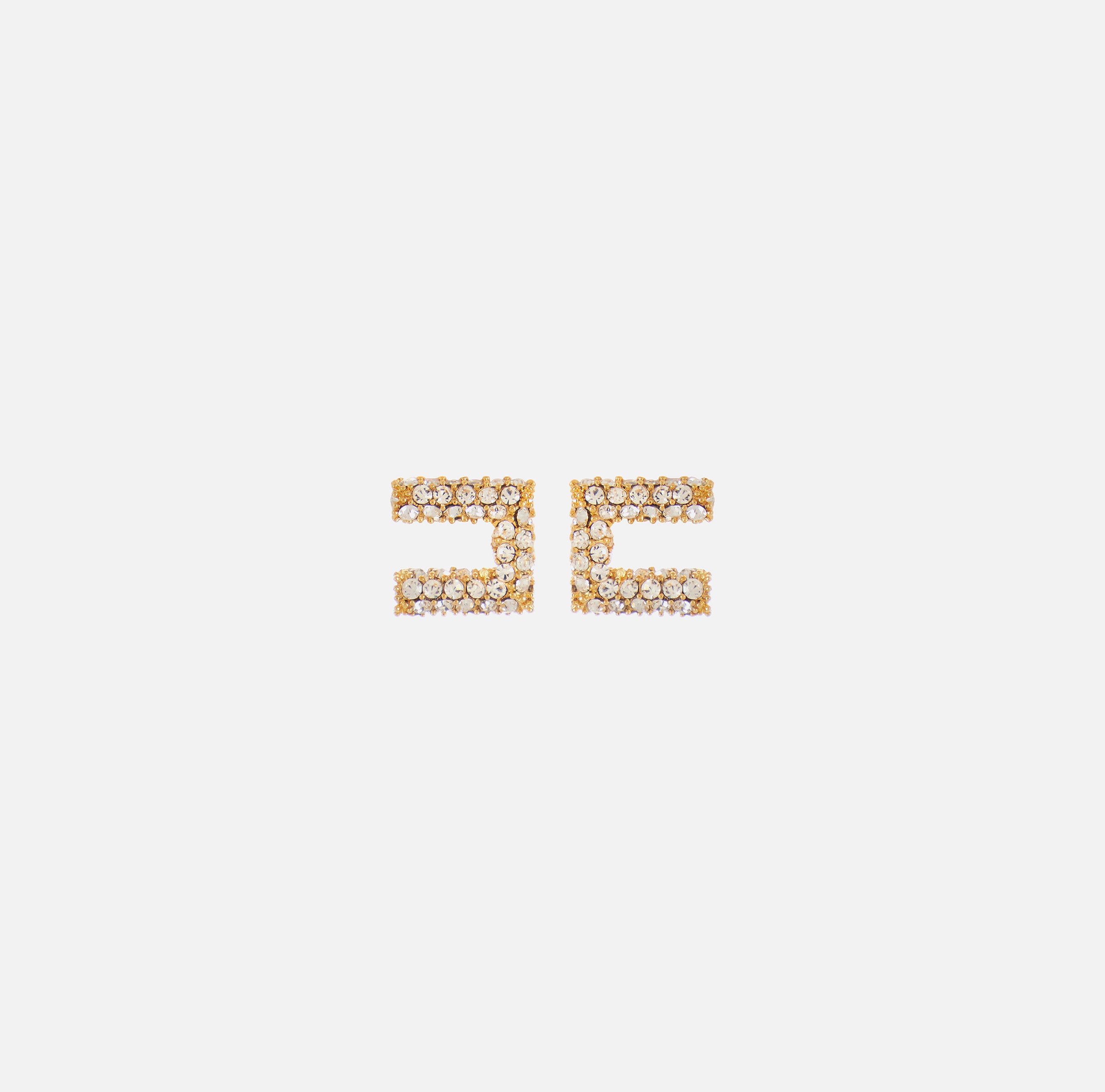 ELISABETTA FRANCHI ORECCHINI Ottone Strass Logo-Oro Giallo