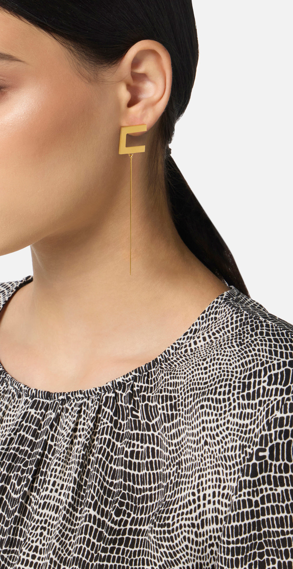 ELISABETTA FRANCHI ORECCHINI Ottone Pendenti Logo-Oro Giallo