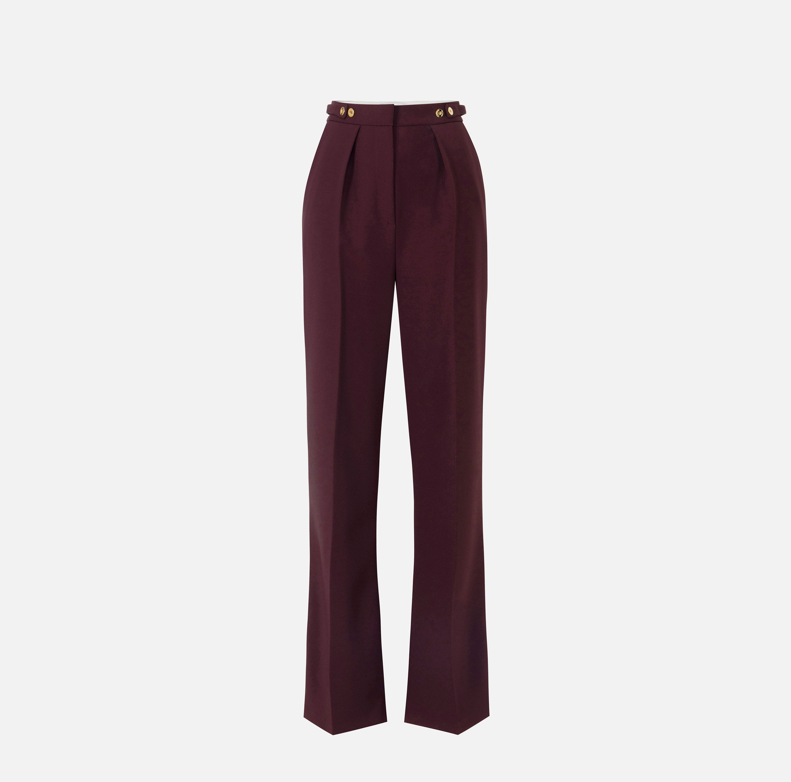 ELISABETTA FRANCHI Pantalone Crêpe Logo-Merlot