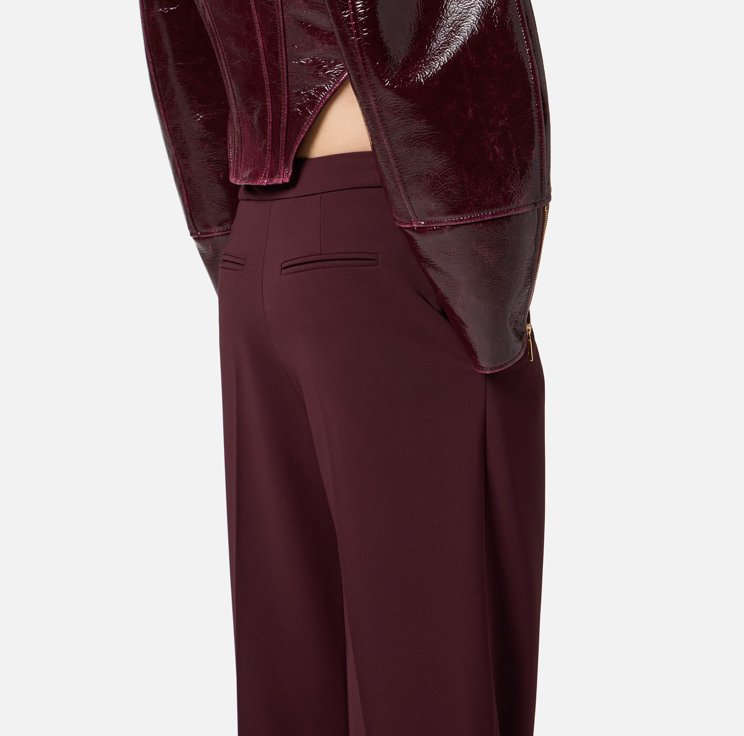 ELISABETTA FRANCHI Pantalone crêpe Leggero-Merlot