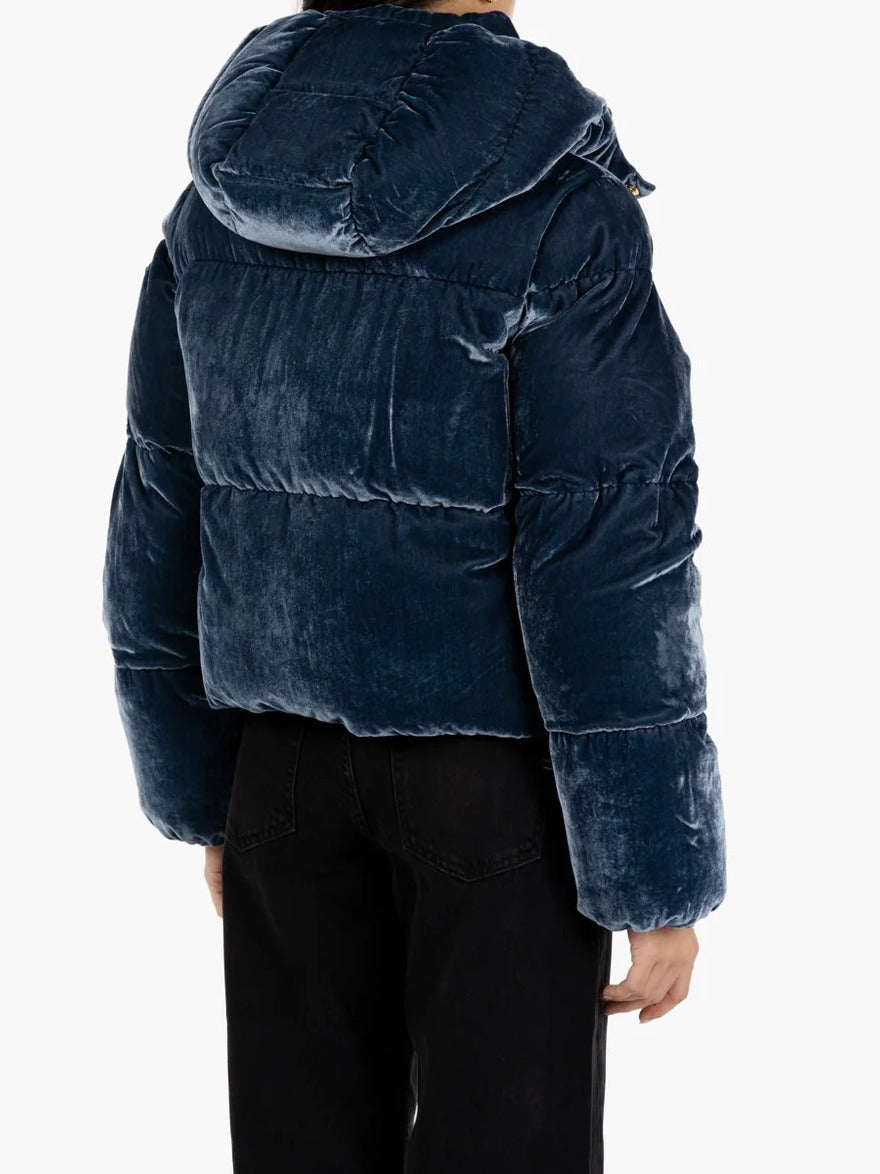 ELISABETTA FRANCHI PIUMINO Corto Velluto Cappuccio-Twilight