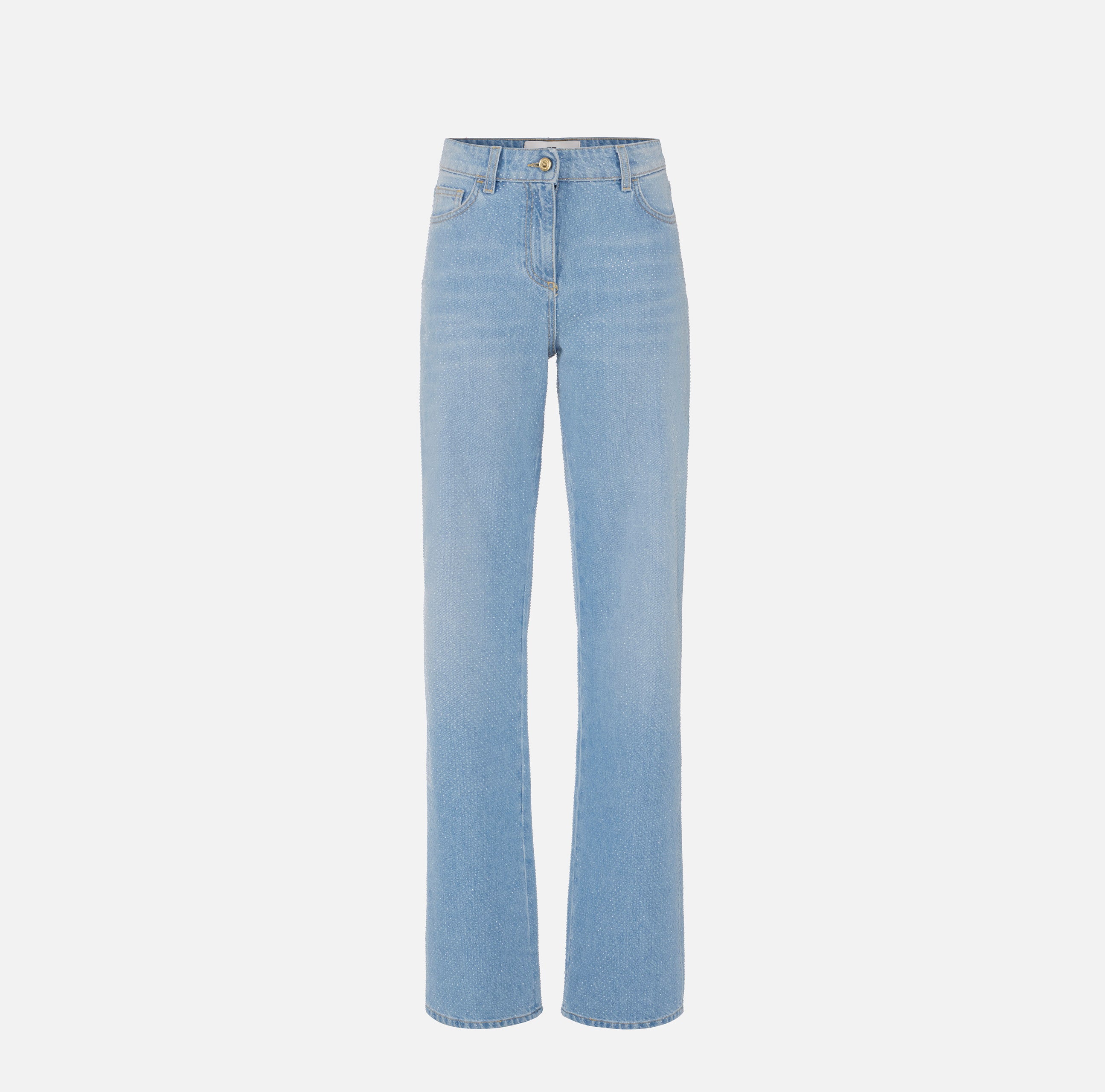 ELISABETTA FRANCHI Jeans Loose Denim Strass-Light Blue
