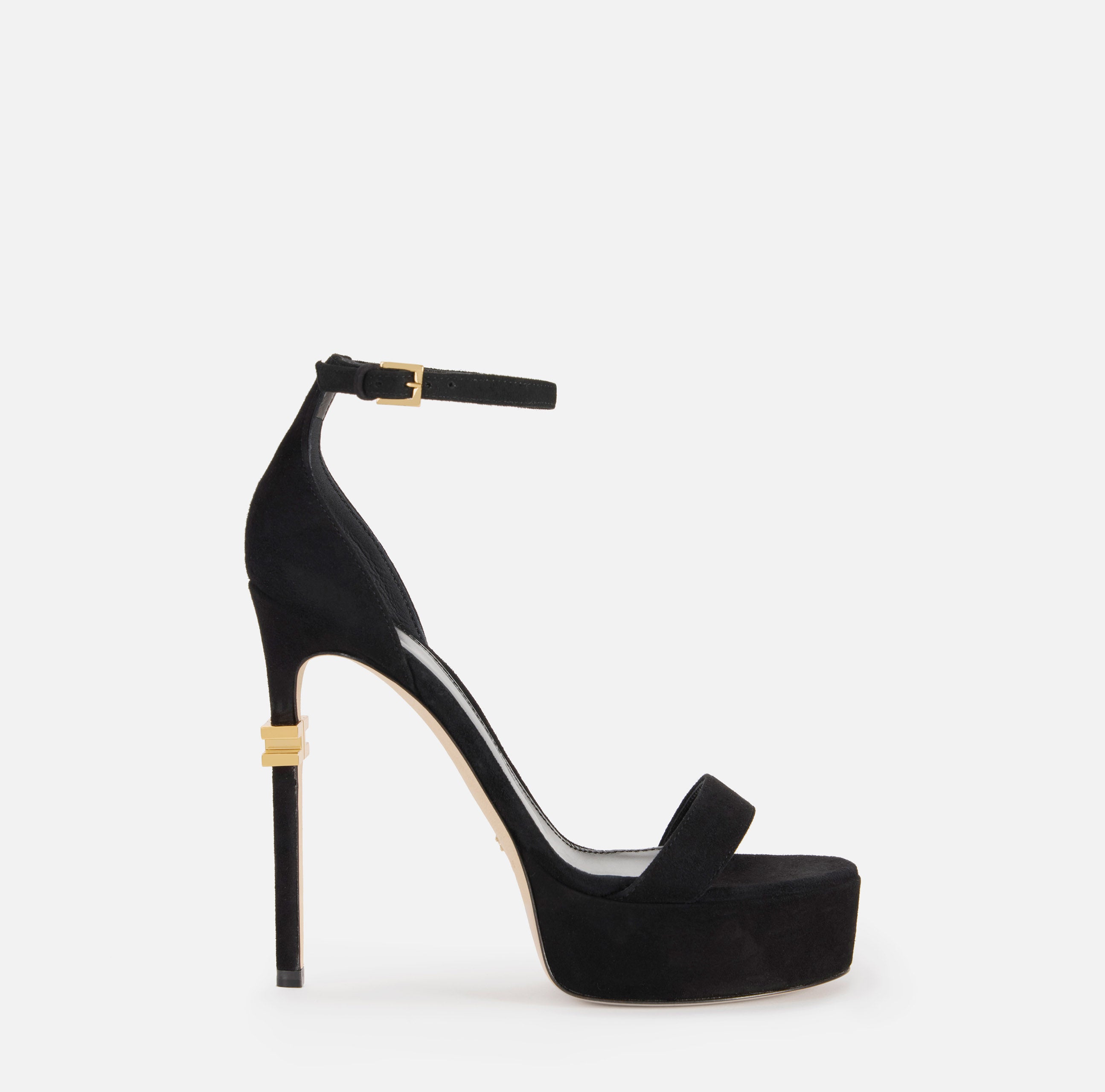 ELISABETTA FRANCHI Sandalo Suede Plateau-Nero