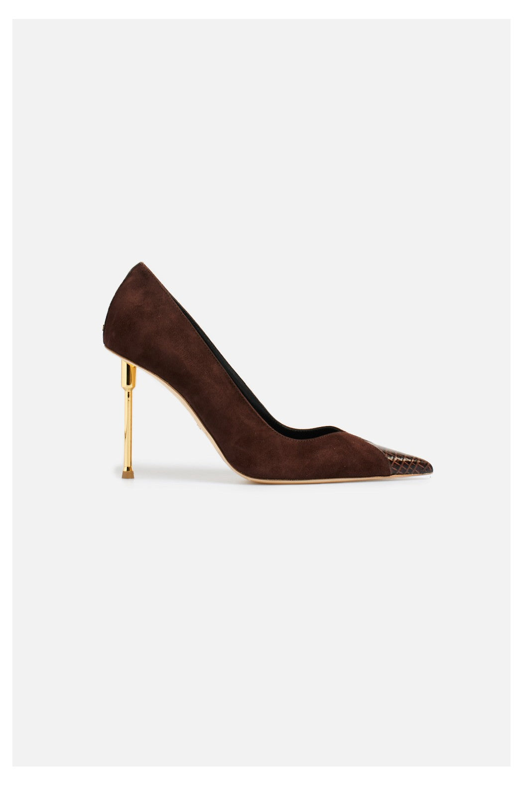 ELISABETTA FRANCHI Décolleté Suede Coccodrillo-Coffee